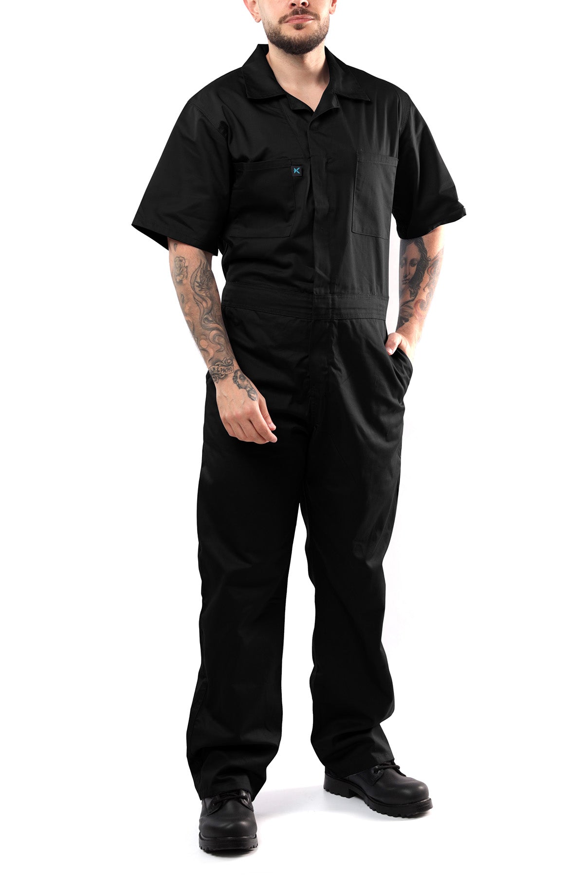 Kolossus Deluxe Short Sleeve Cotton Blend Coverall with Multi Pockets and Antistatic Zipper, KC04