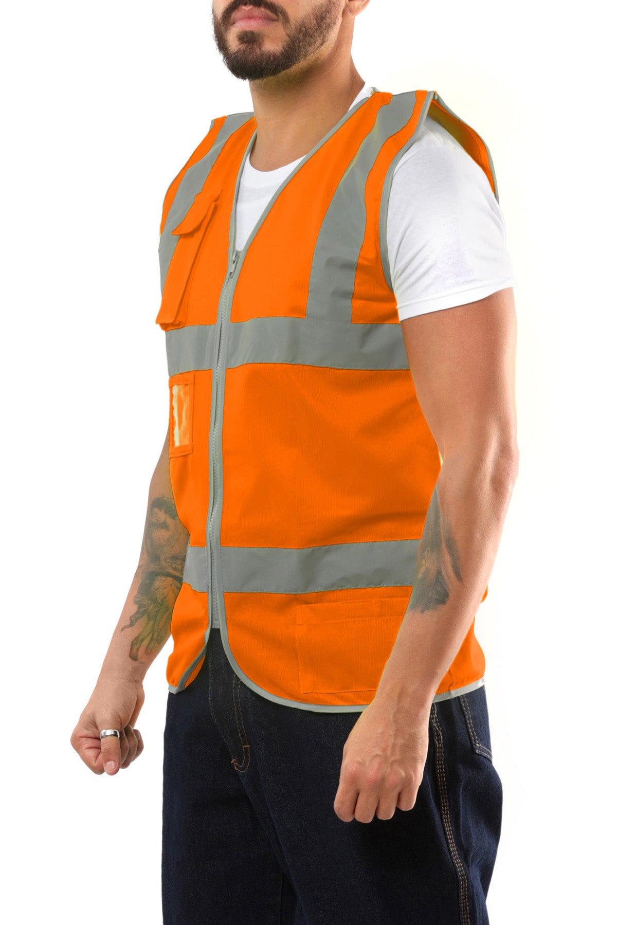Kolossus Premium Hi-Vis Safety Vest | Frontal Pockets | Cool Dry Mesh Back | ANSI Class 2
