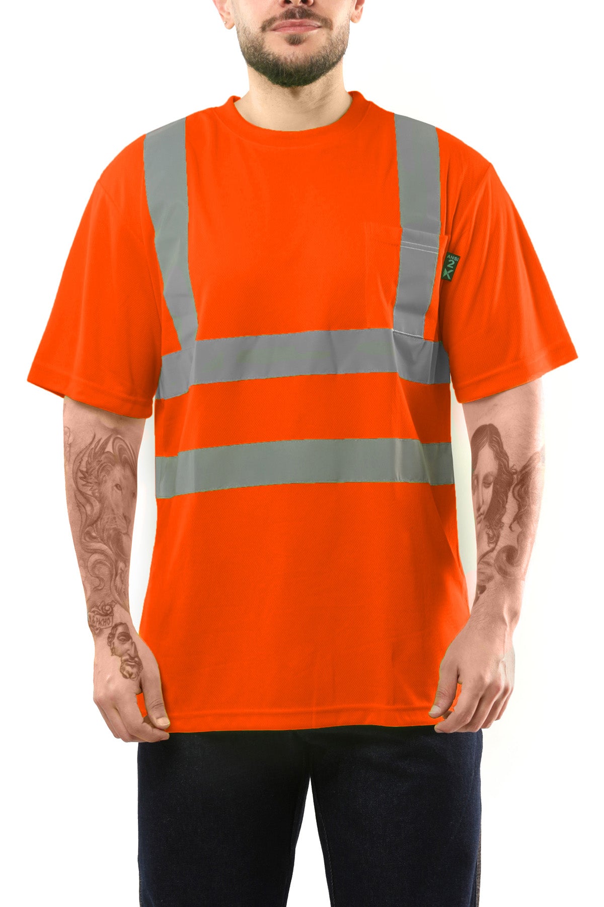 Kolossus AirFlex ANSI Class 2 Compliant High Visibility Short Sleeve Safety Shirt Orange