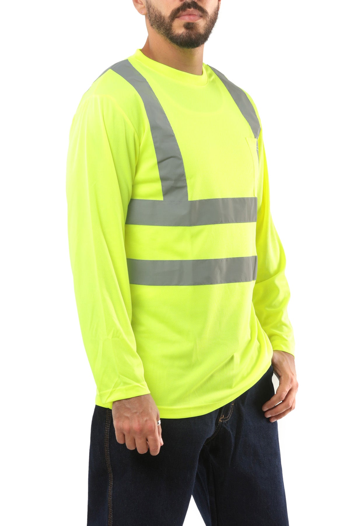 Kolossus AirFlex ANSI Class 2 High Visibility Long Sleeve Safety Shirt Yellow
