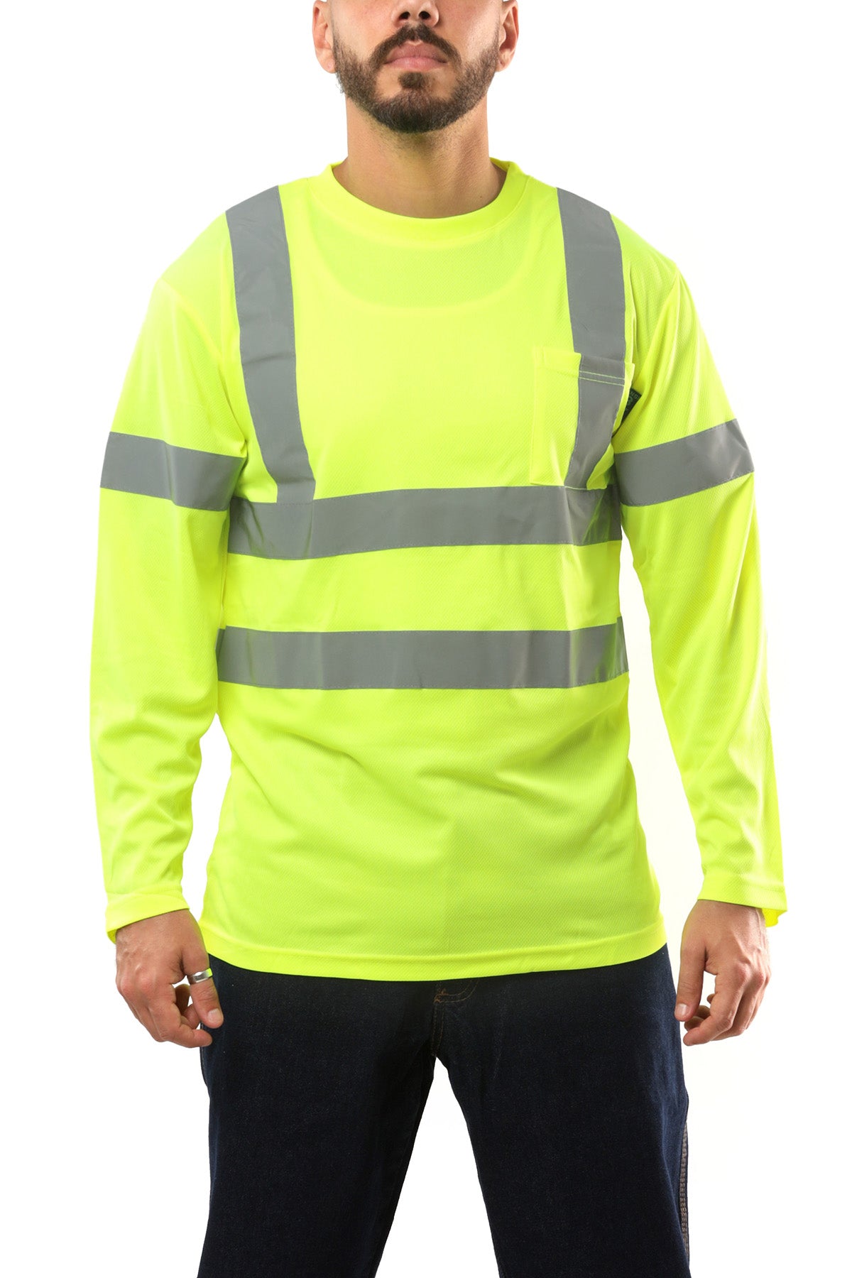 KS07 - Kolossus AirFlex ANSI Class 3 Compliant High Visibility Long Sleeve Safety Shirt - Yellow
