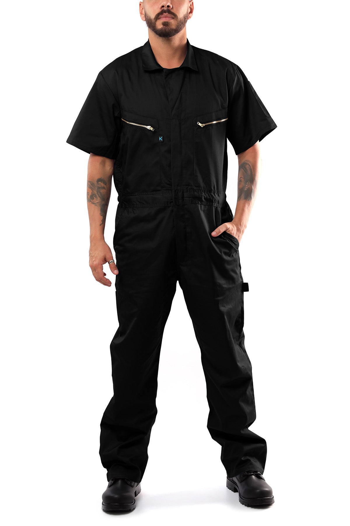 Kolossus Pro-Utility Cotton Blend Short Sleeve Coverall with Zip-Front Pockets, KC08