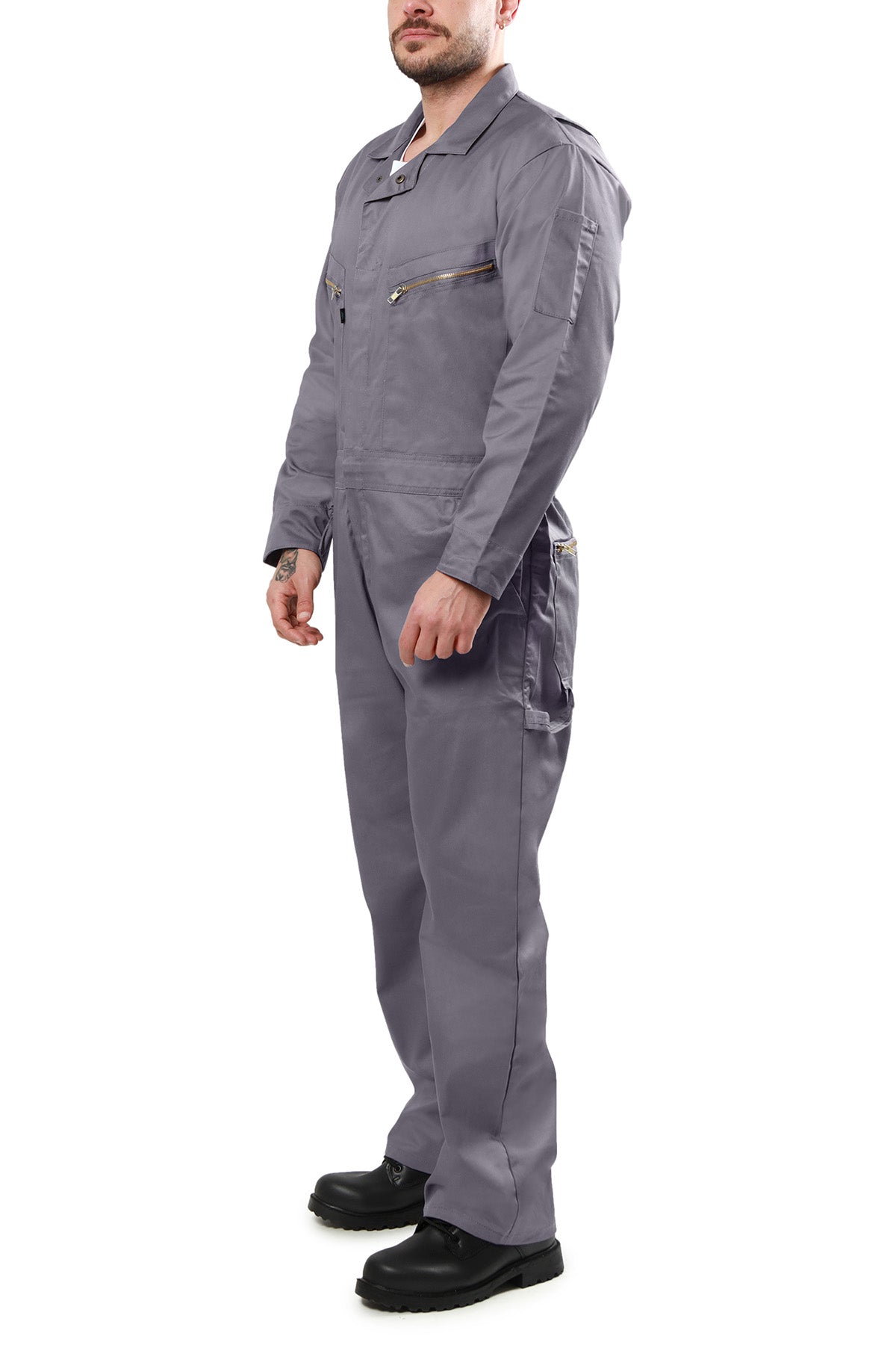 Kolossus Pro-Utility Cotton Blend Long Sleeve Coverall with Zip-Front Pocket, KC07
