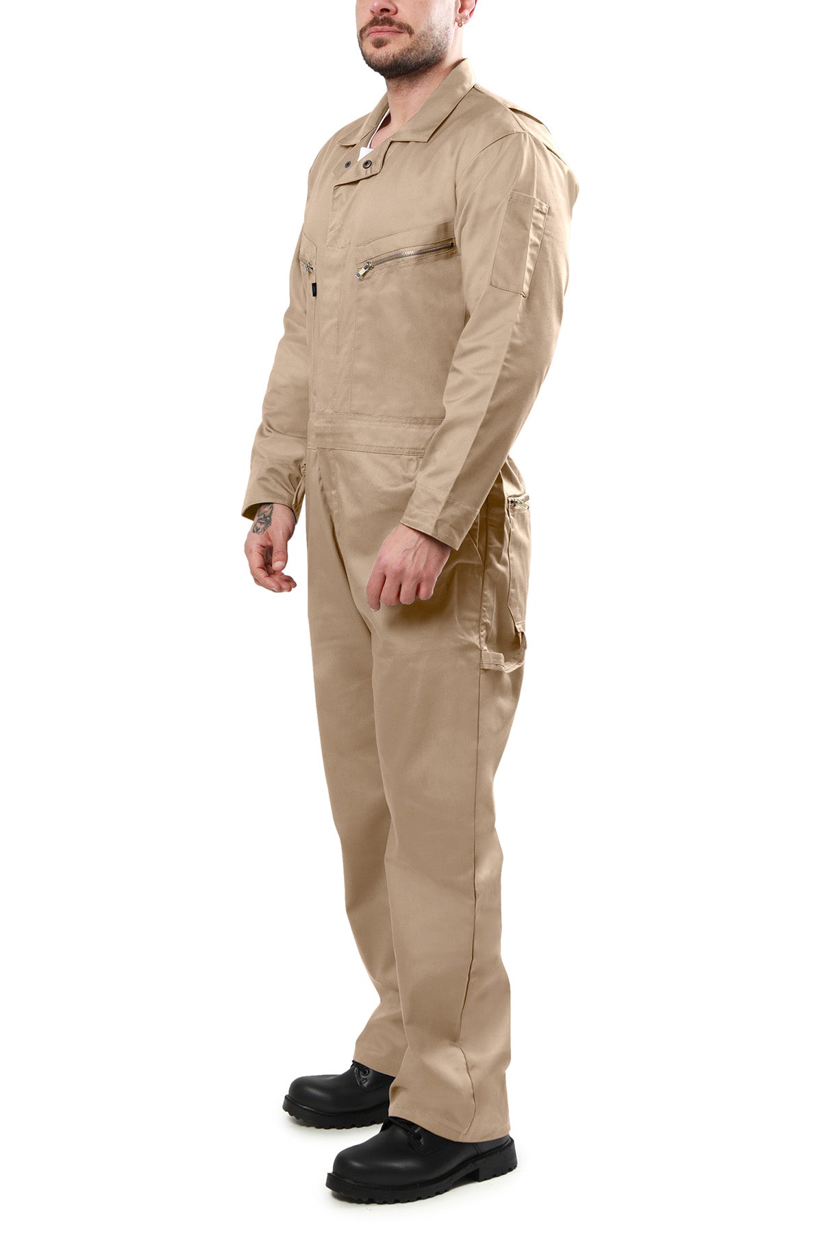 Kolossus Pro-Utility Cotton Blend Long Sleeve Coverall with Zip-Front Pocket, KC07