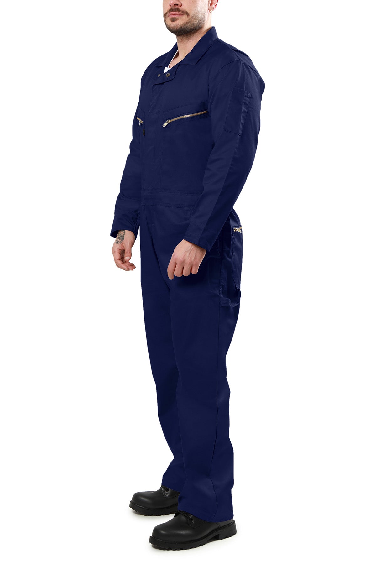 Kolossus Pro-Utility Cotton Blend Long Sleeve Coverall with Zip-Front Pocket, KC07