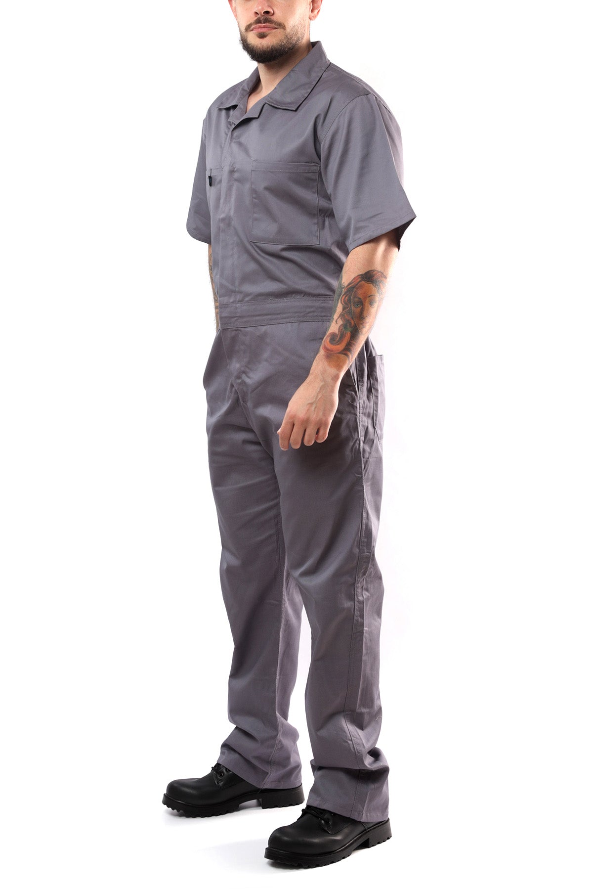 Kolossus Deluxe Short Sleeve Cotton Blend Coverall with Multi Pockets and Antistatic Zipper, KC04