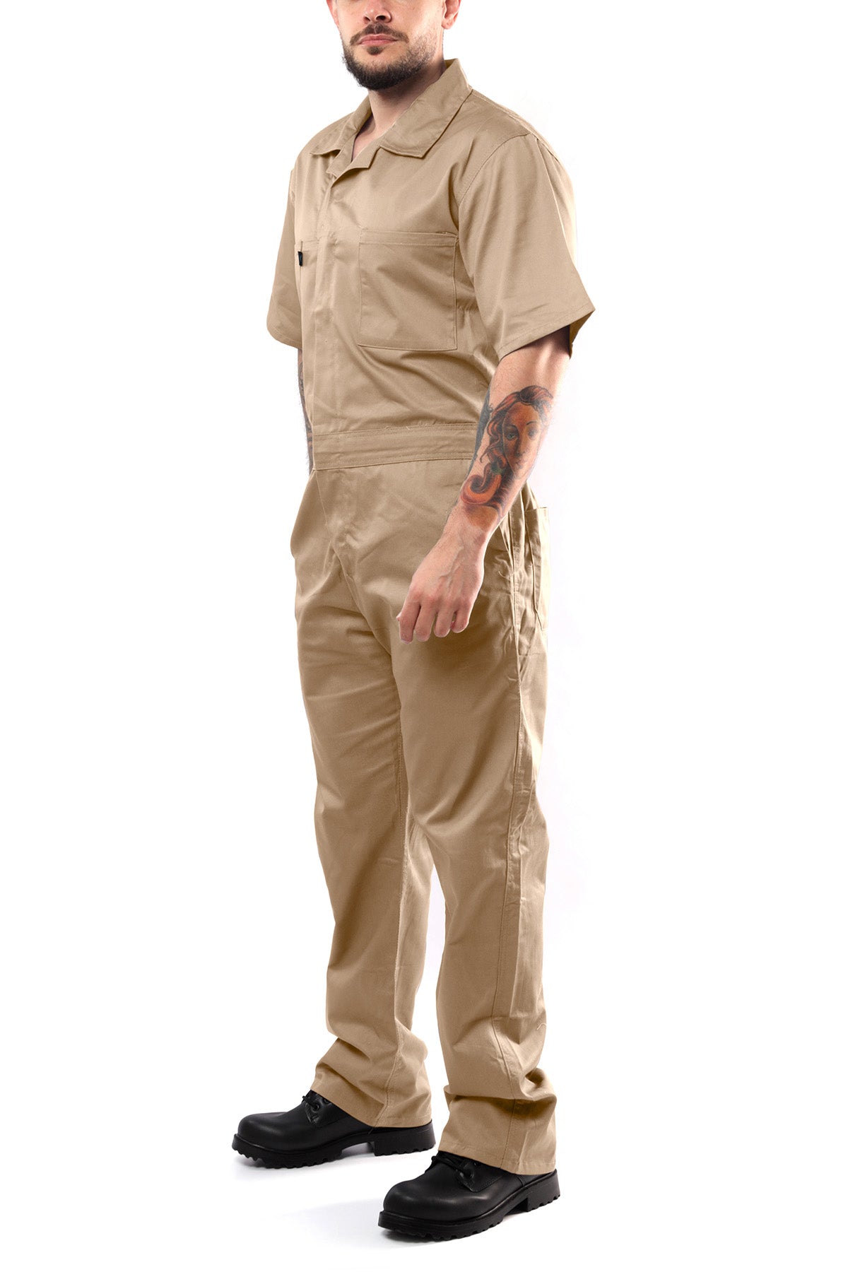 Kolossus Deluxe Short Sleeve Cotton Blend Coverall with Multi Pockets and Antistatic Zipper, KC04