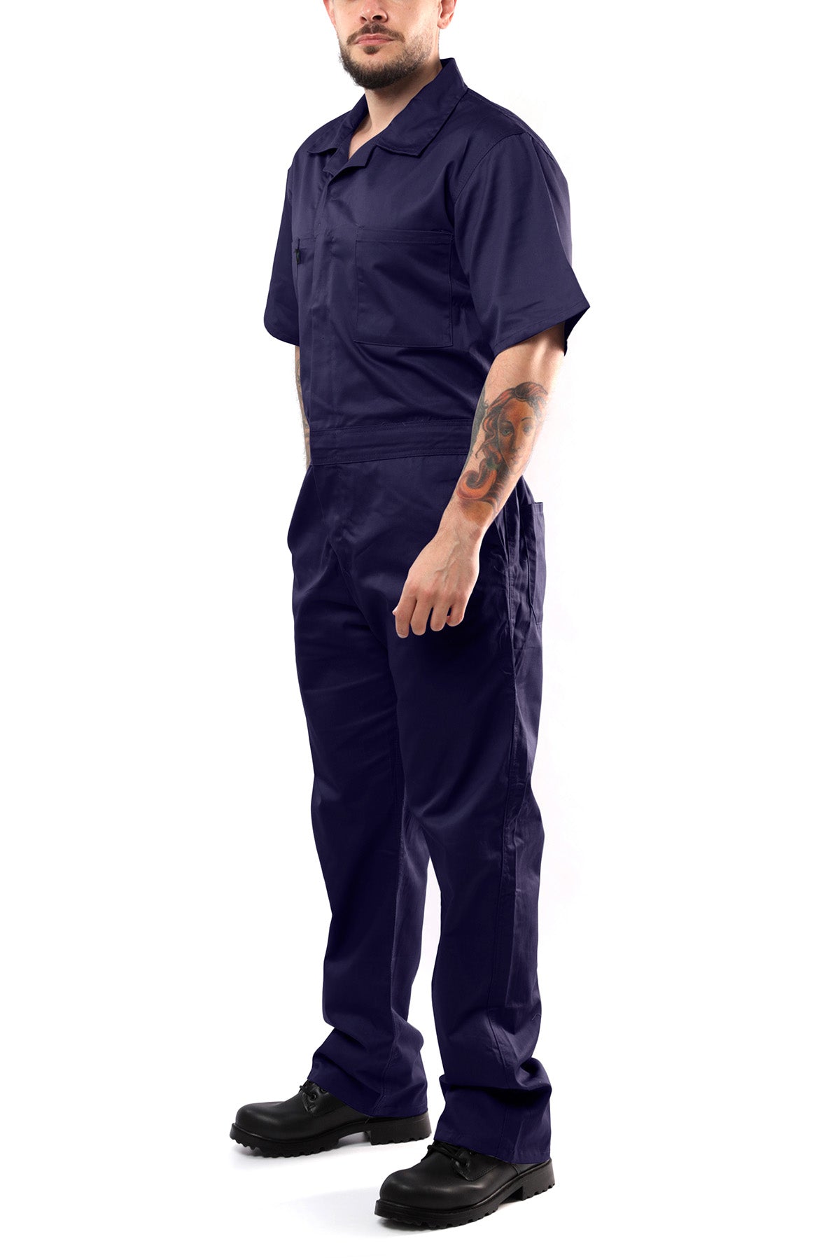 Kolossus Deluxe Short Sleeve Cotton Blend Coverall with Multi Pockets and Antistatic Zipper, KC04