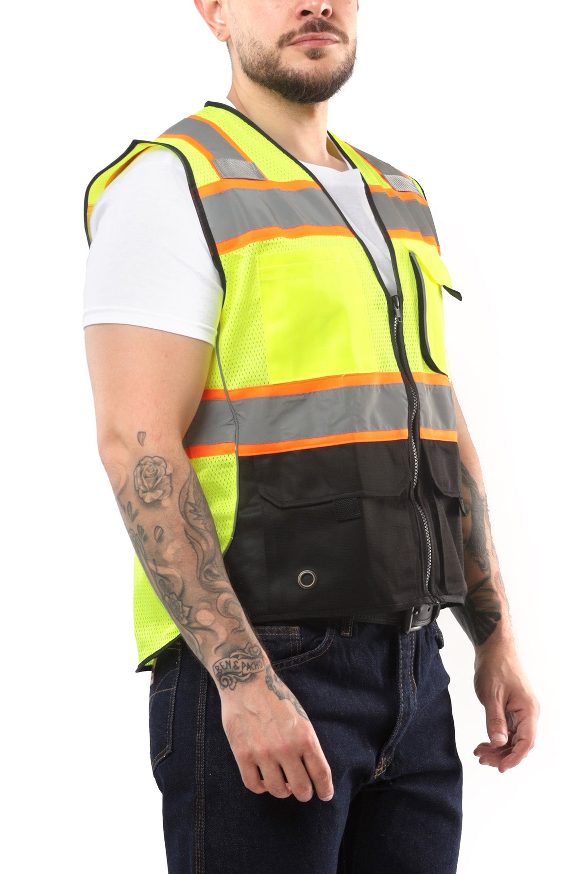 KV02 - Kolossus Deluxe High Visibility Vest with Multi Frontal Pockets | ANSI Class 2 Compliant
