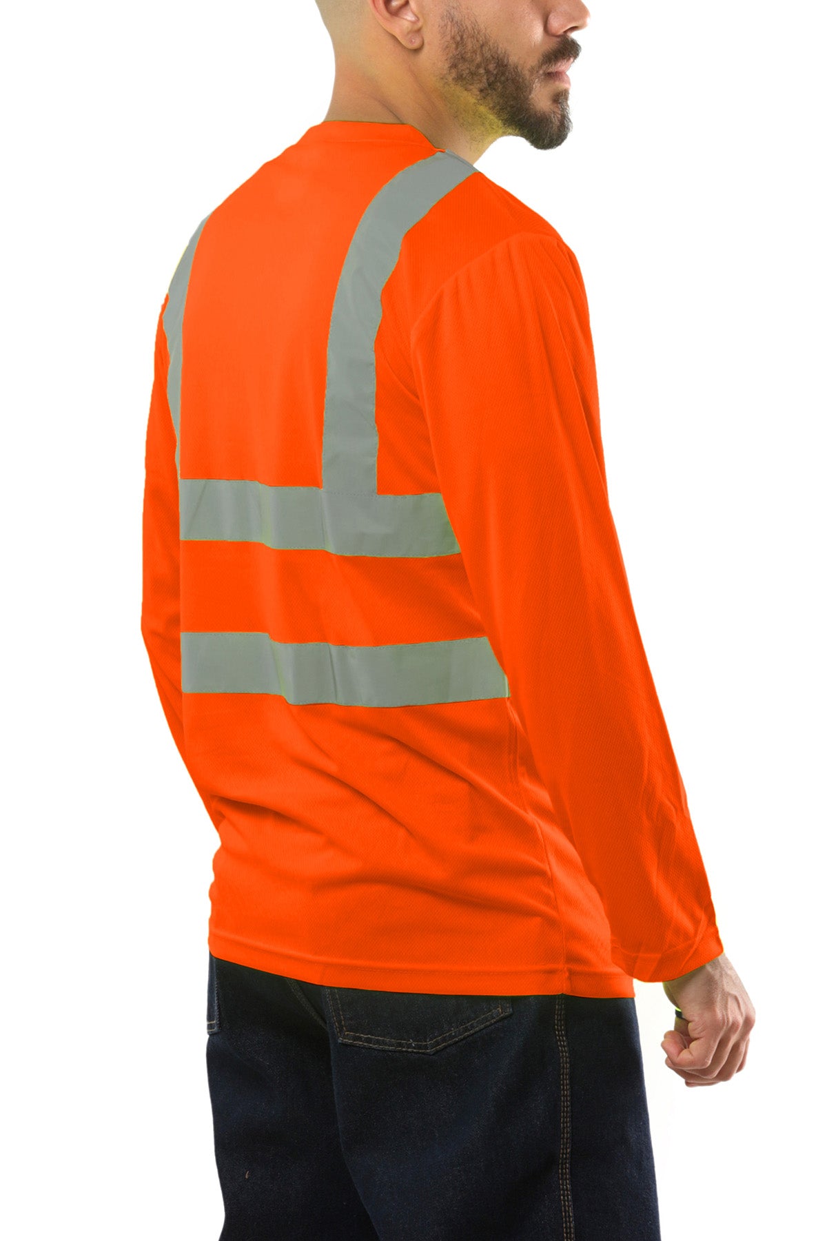 Kolossus AirFlex ANSI Class 2 High Visibility Long Sleeve Safety Shirt Orange