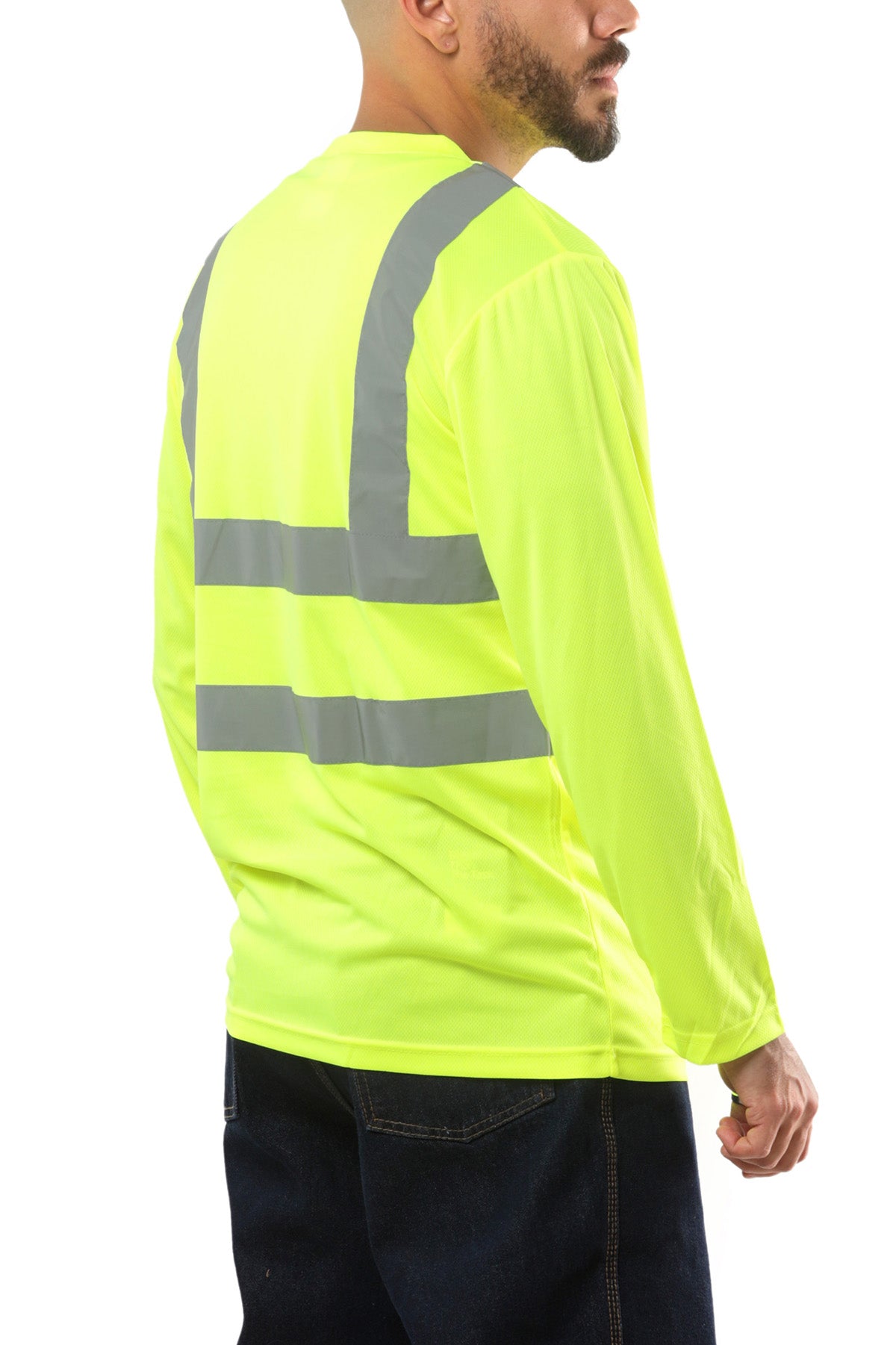 Kolossus AirFlex ANSI Class 2 High Visibility Long Sleeve Safety Shirt Yellow