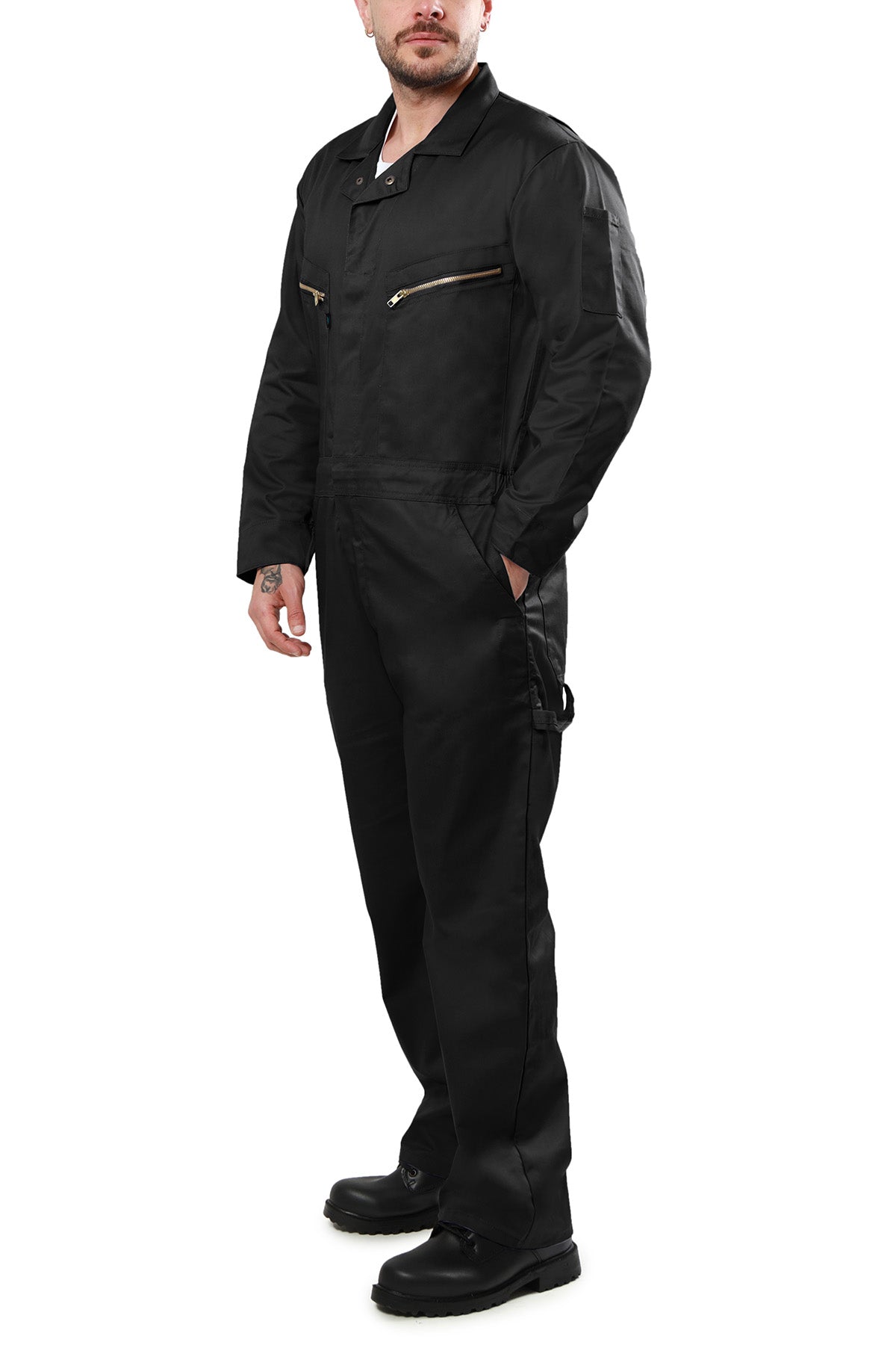 Kolossus Pro-Utility Cotton Blend Long Sleeve Coverall with Zip-Front Pocket, KC07