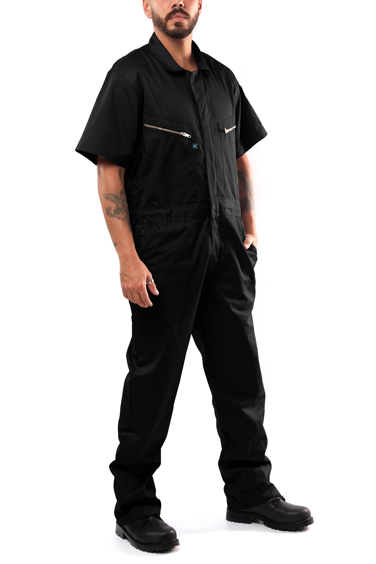 Kolossus Pro-Utility Cotton Blend Short Sleeve Coverall with Zip-Front Pockets, KC08