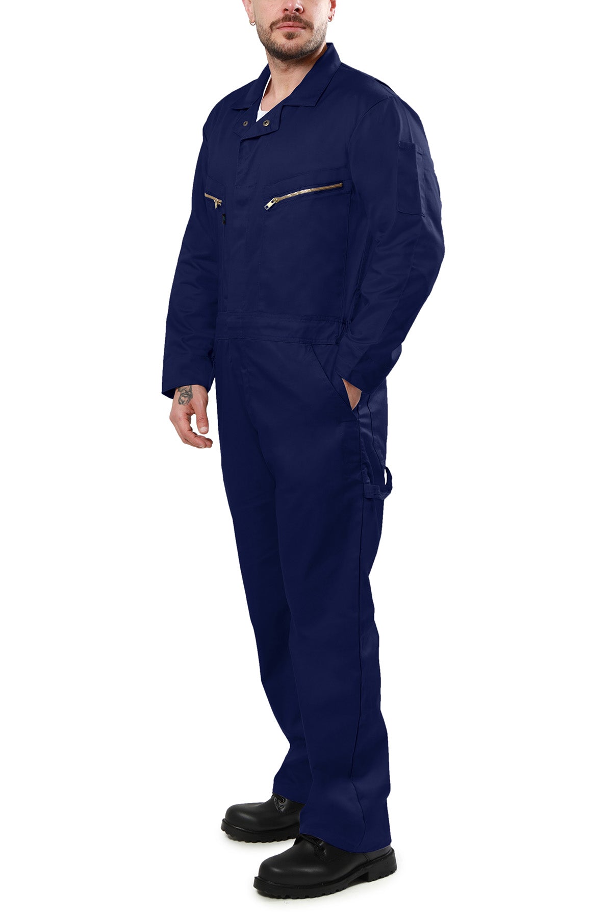 Kolossus Pro-Utility Cotton Blend Long Sleeve Coverall with Zip-Front Pocket, KC07