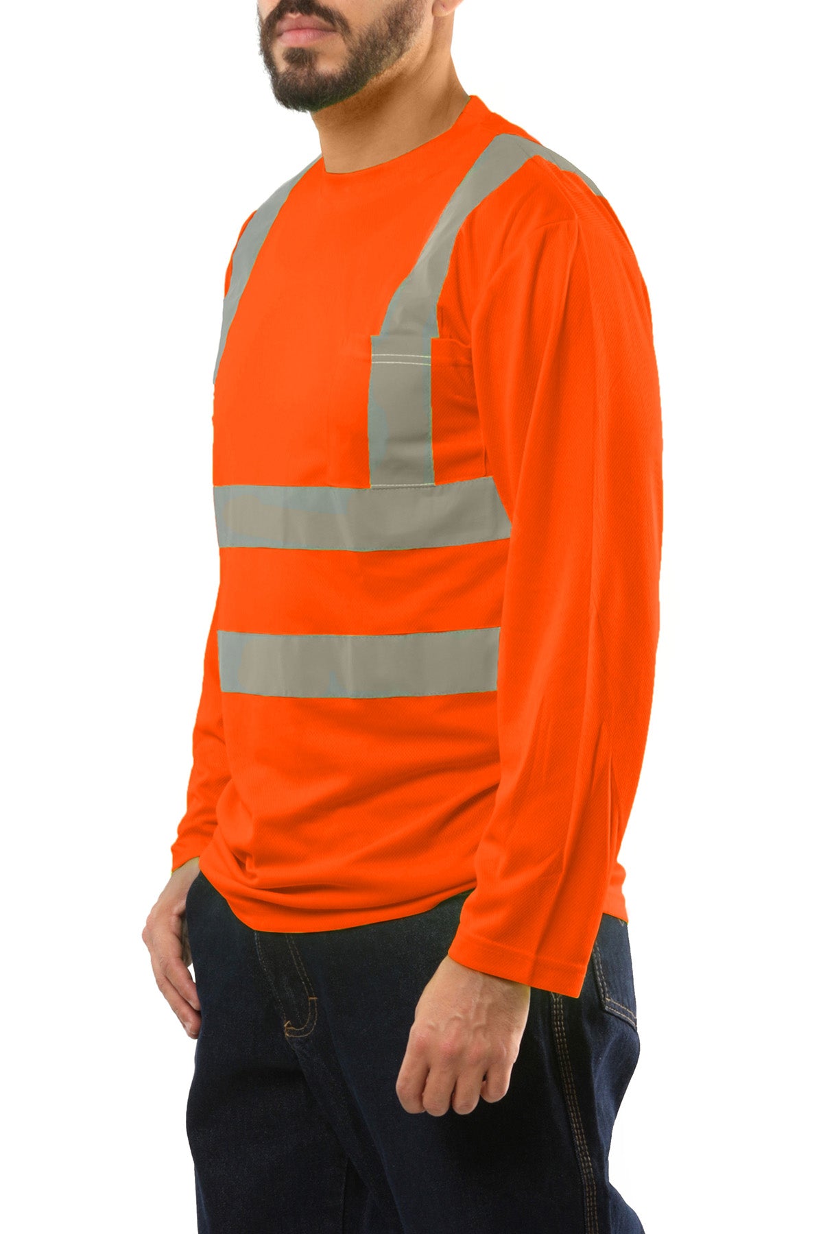 Kolossus AirFlex ANSI Class 2 High Visibility Long Sleeve Safety Shirt Orange