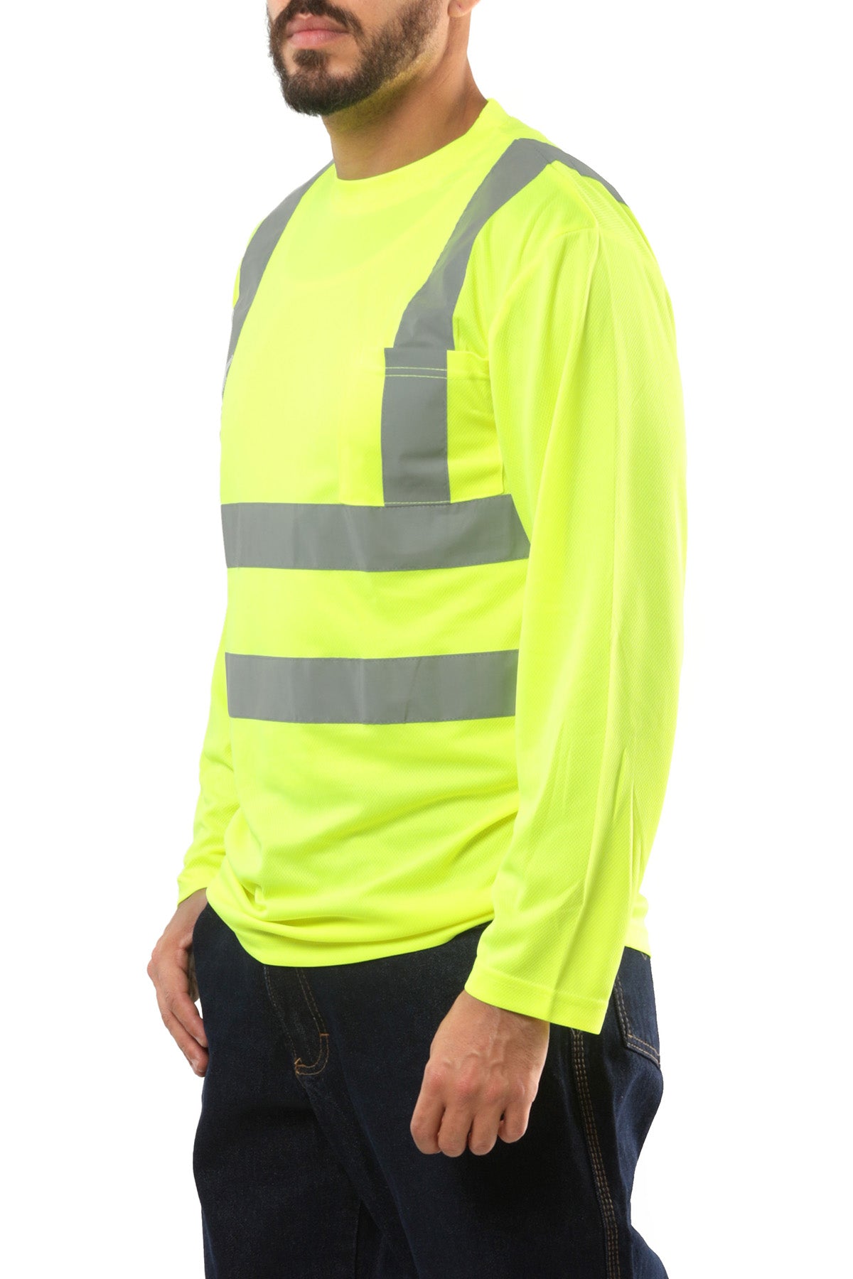 Kolossus AirFlex ANSI Class 2 High Visibility Long Sleeve Safety Shirt Yellow