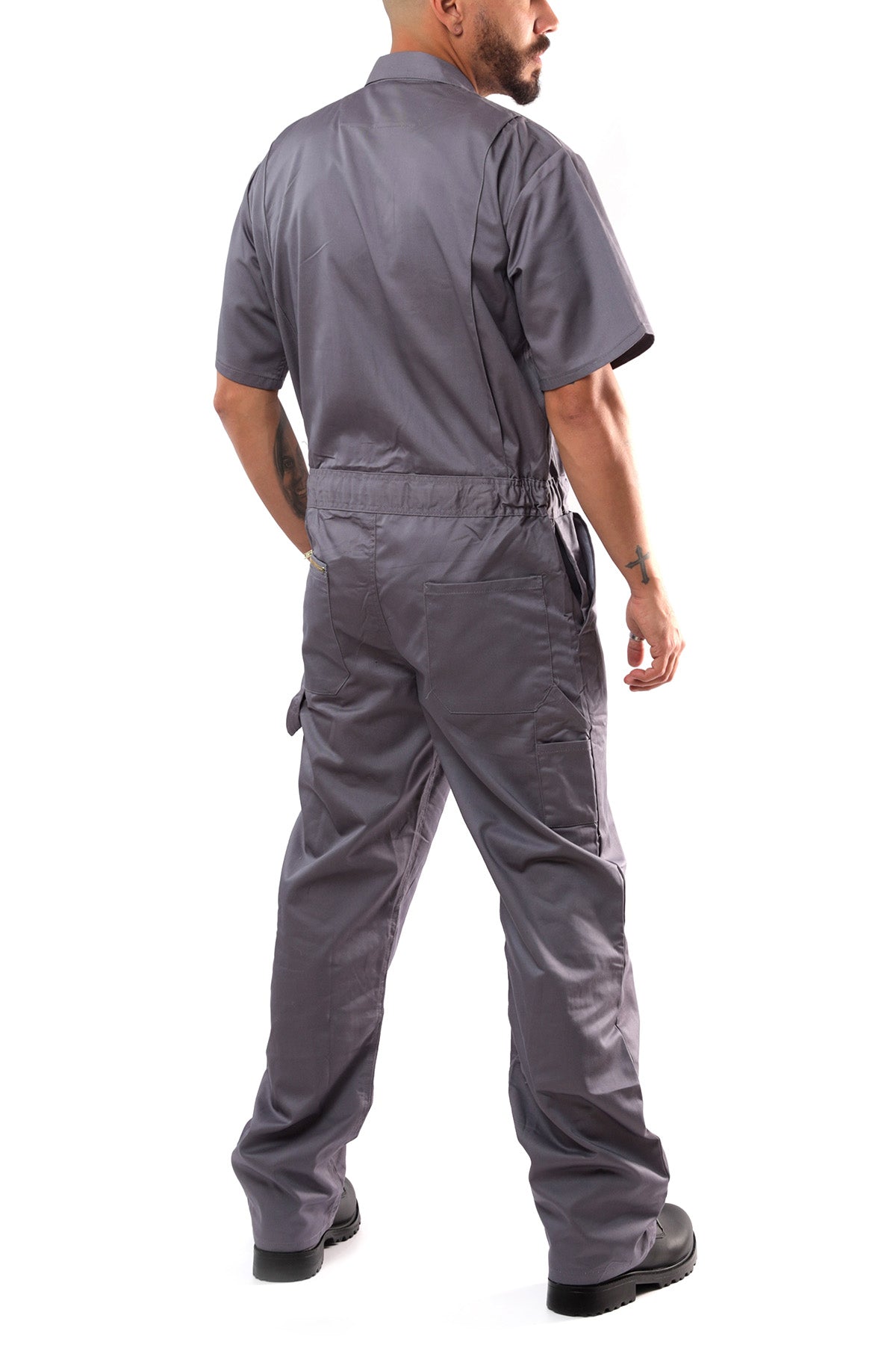 Kolossus Pro-Utility Cotton Blend Short Sleeve Coverall with Zip-Front Pockets, KC08