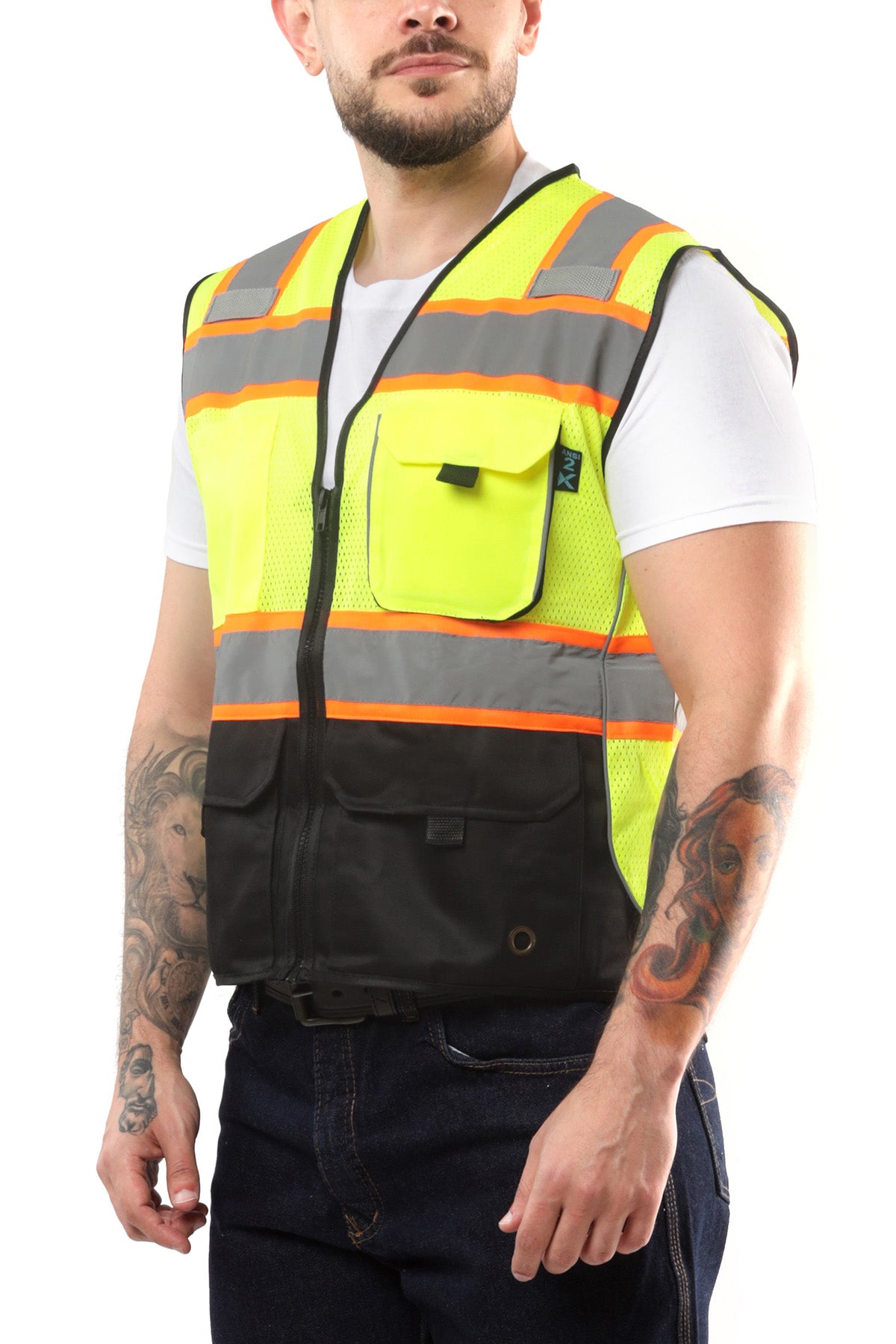 KV02 - Kolossus Deluxe High Visibility Vest with Multi Frontal Pockets | ANSI Class 2 Compliant