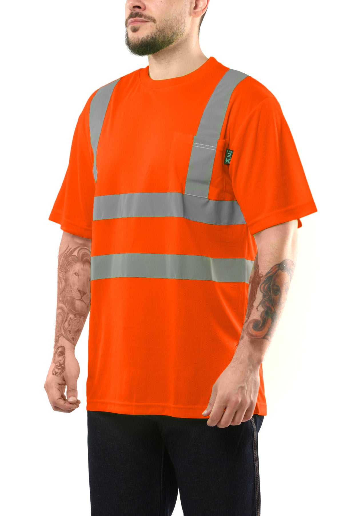 Kolossus AirFlex ANSI Class 2 Compliant High Visibility Short Sleeve Safety Shirt Orange
