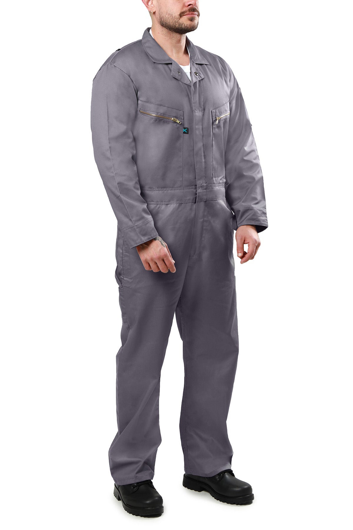 Kolossus Pro-Utility Cotton Blend Long Sleeve Coverall with Zip-Front Pocket, KC07