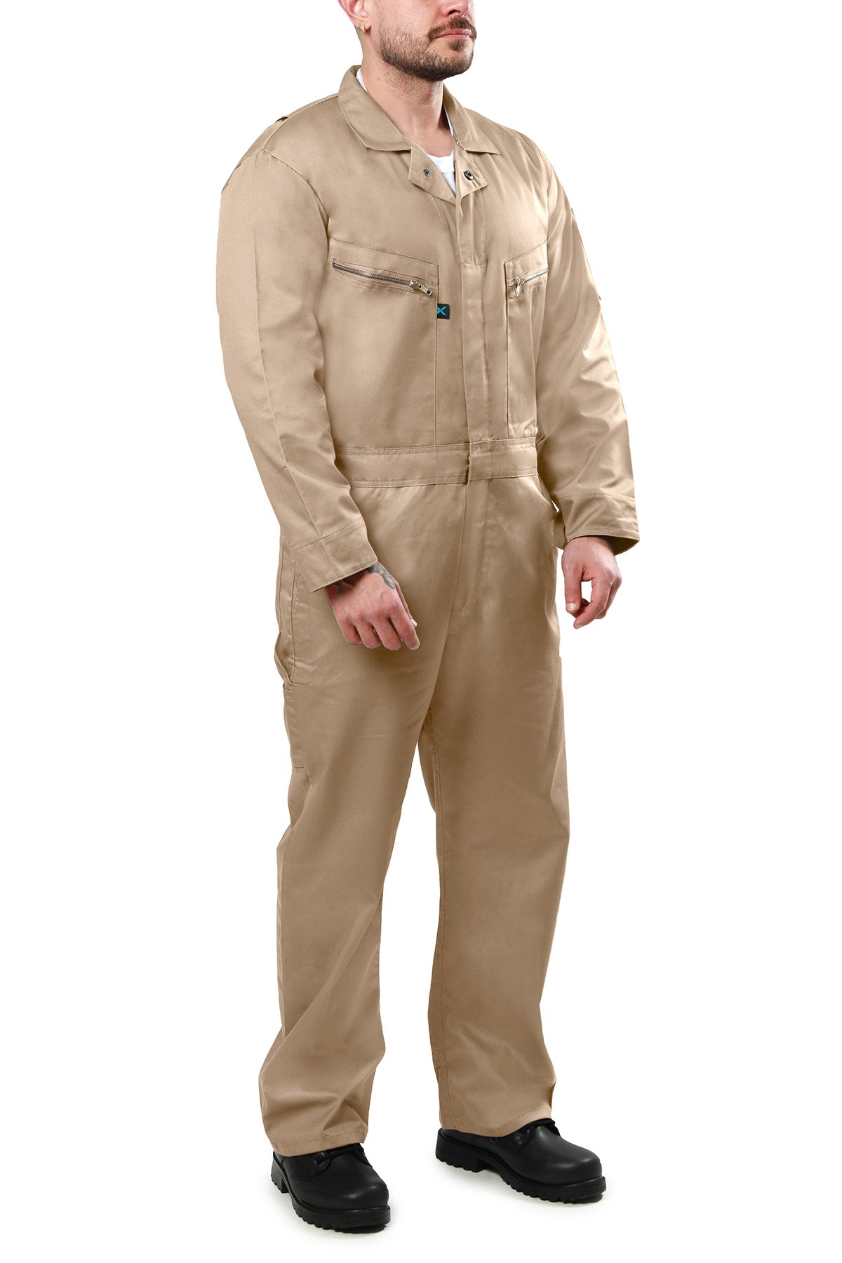 Kolossus Pro-Utility Cotton Blend Long Sleeve Coverall with Zip-Front Pocket, KC07