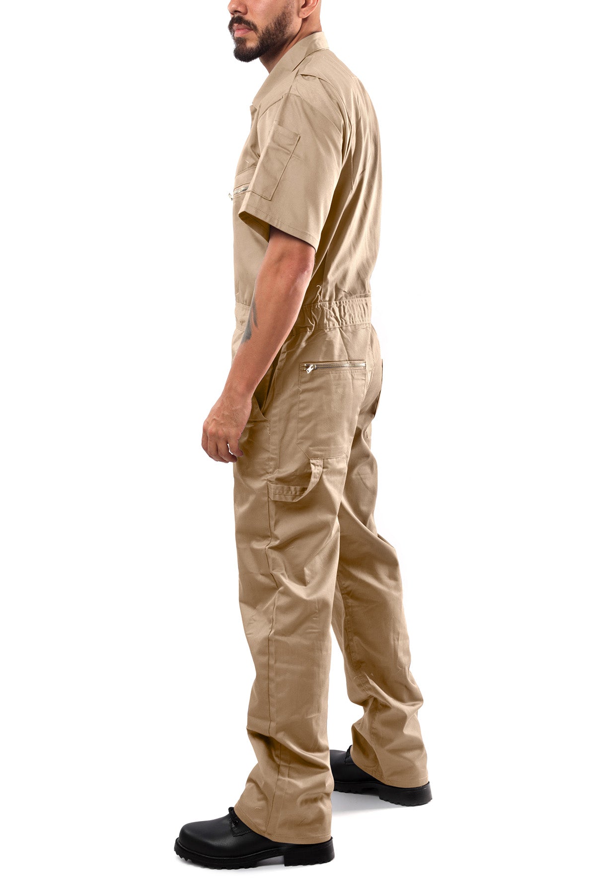Kolossus Pro-Utility Cotton Blend Short Sleeve Coverall with Zip-Front Pockets, KC08