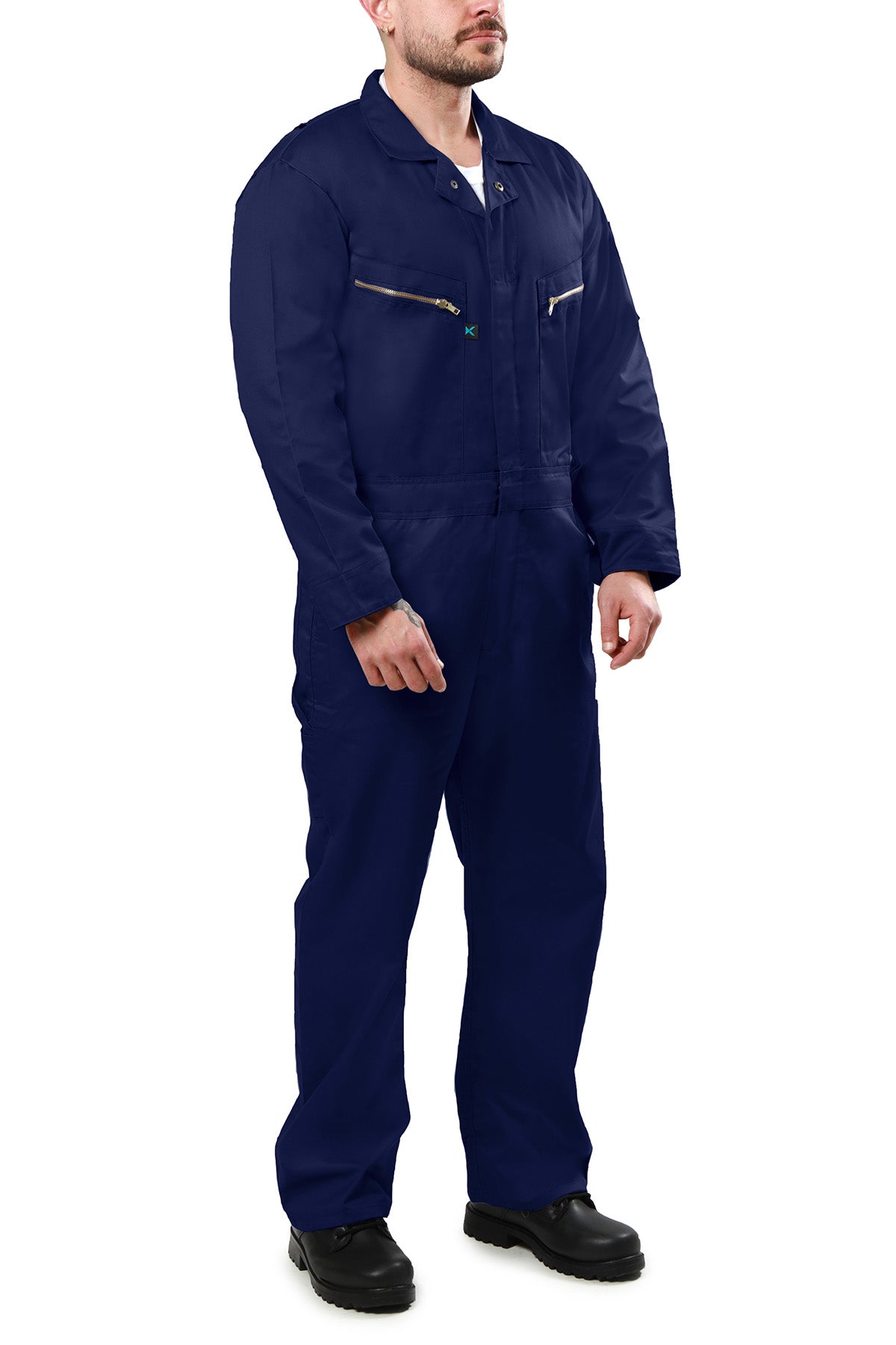 Kolossus Pro-Utility Cotton Blend Long Sleeve Coverall with Zip-Front Pocket, KC07