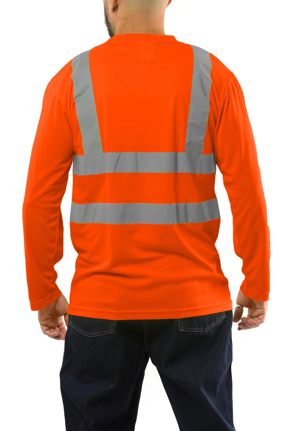 Kolossus AirFlex ANSI Class 2 High Visibility Long Sleeve Safety Shirt Orange