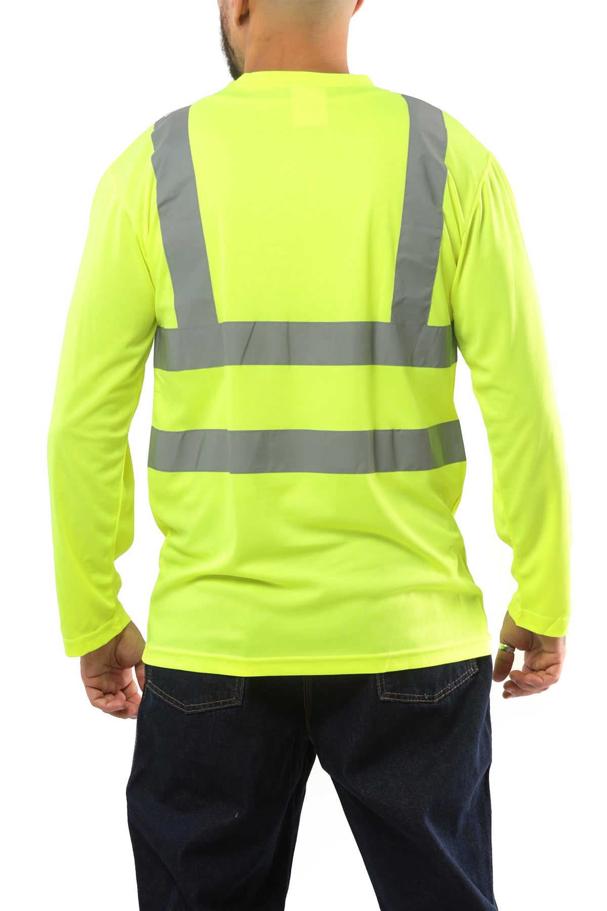 Kolossus AirFlex ANSI Class 2 High Visibility Long Sleeve Safety Shirt Yellow