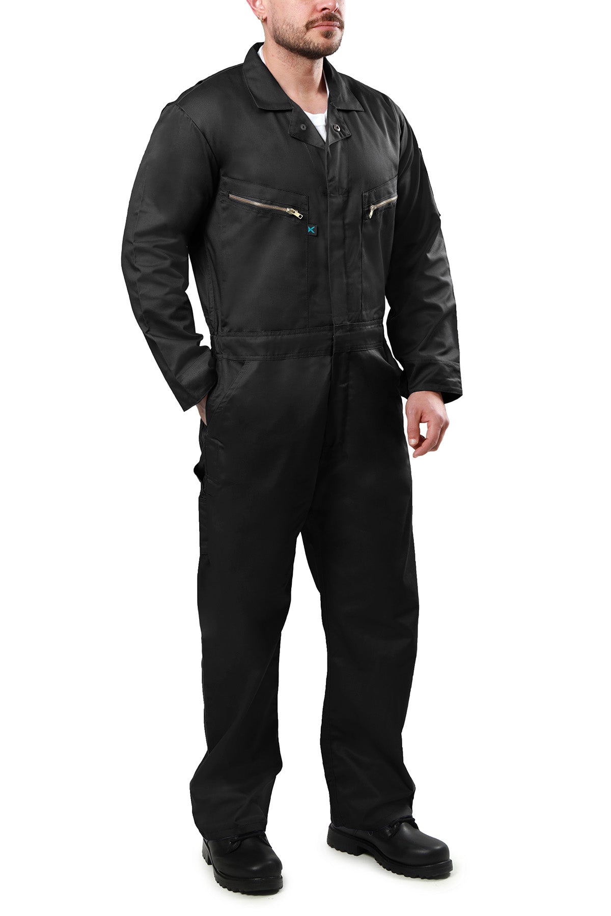 Kolossus Pro-Utility Cotton Blend Long Sleeve Coverall with Zip-Front Pocket, KC07