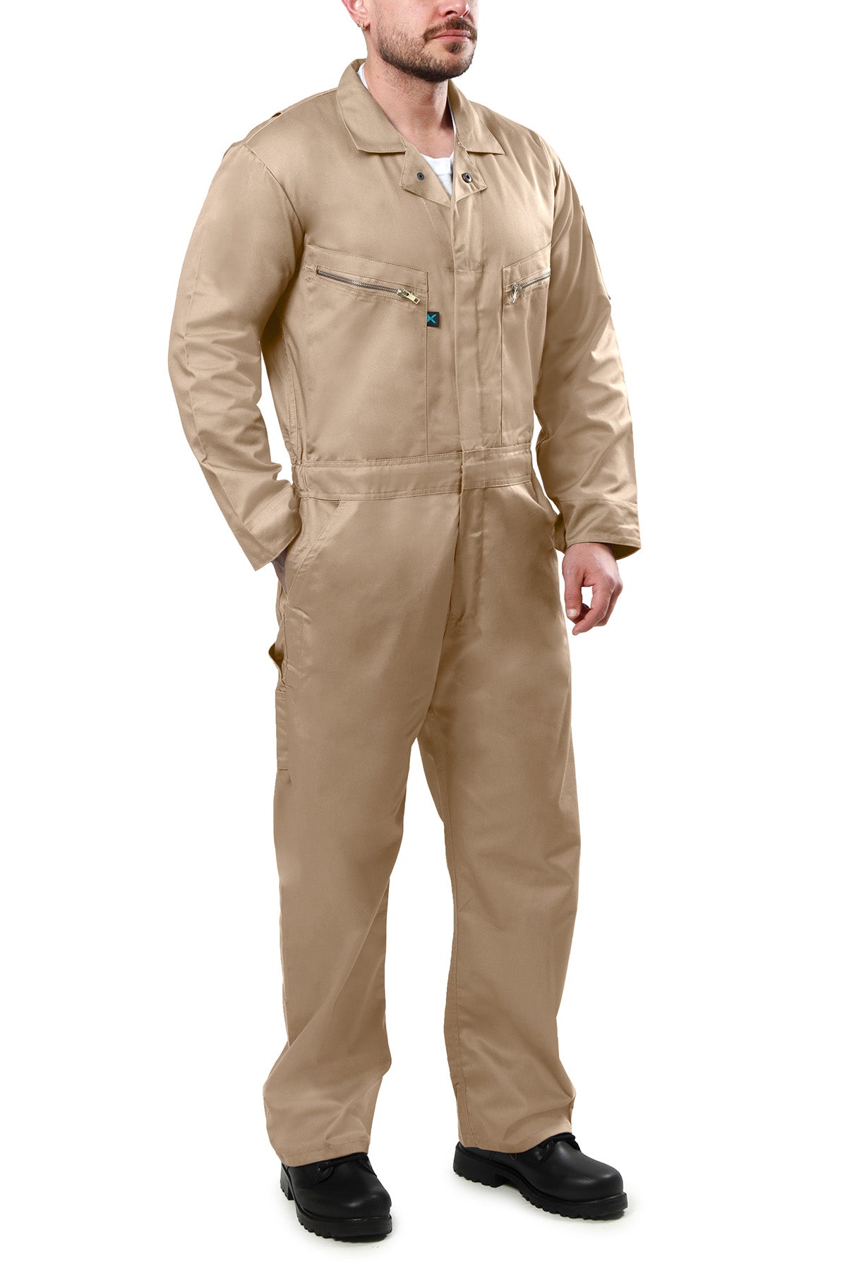 Kolossus Pro-Utility Cotton Blend Long Sleeve Coverall with Zip-Front Pocket, KC07