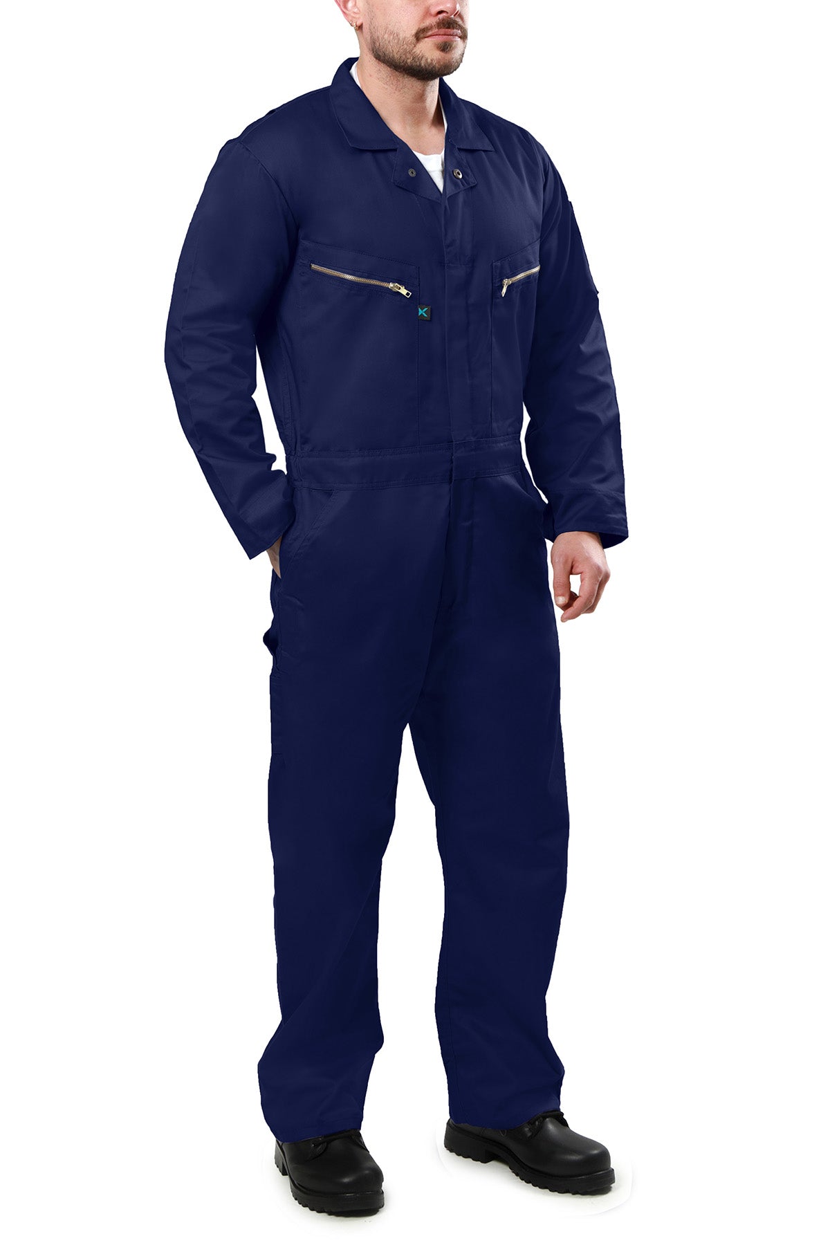 Kolossus Pro-Utility Cotton Blend Long Sleeve Coverall with Zip-Front Pocket, KC07