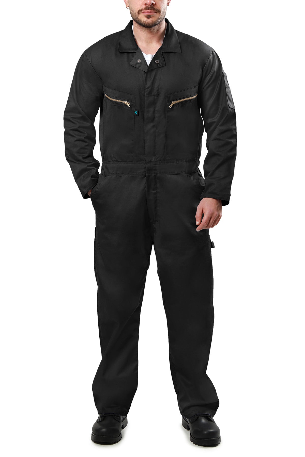 Kolossus Pro-Utility Cotton Blend Long Sleeve Coverall with Zip-Front Pocket, KC07
