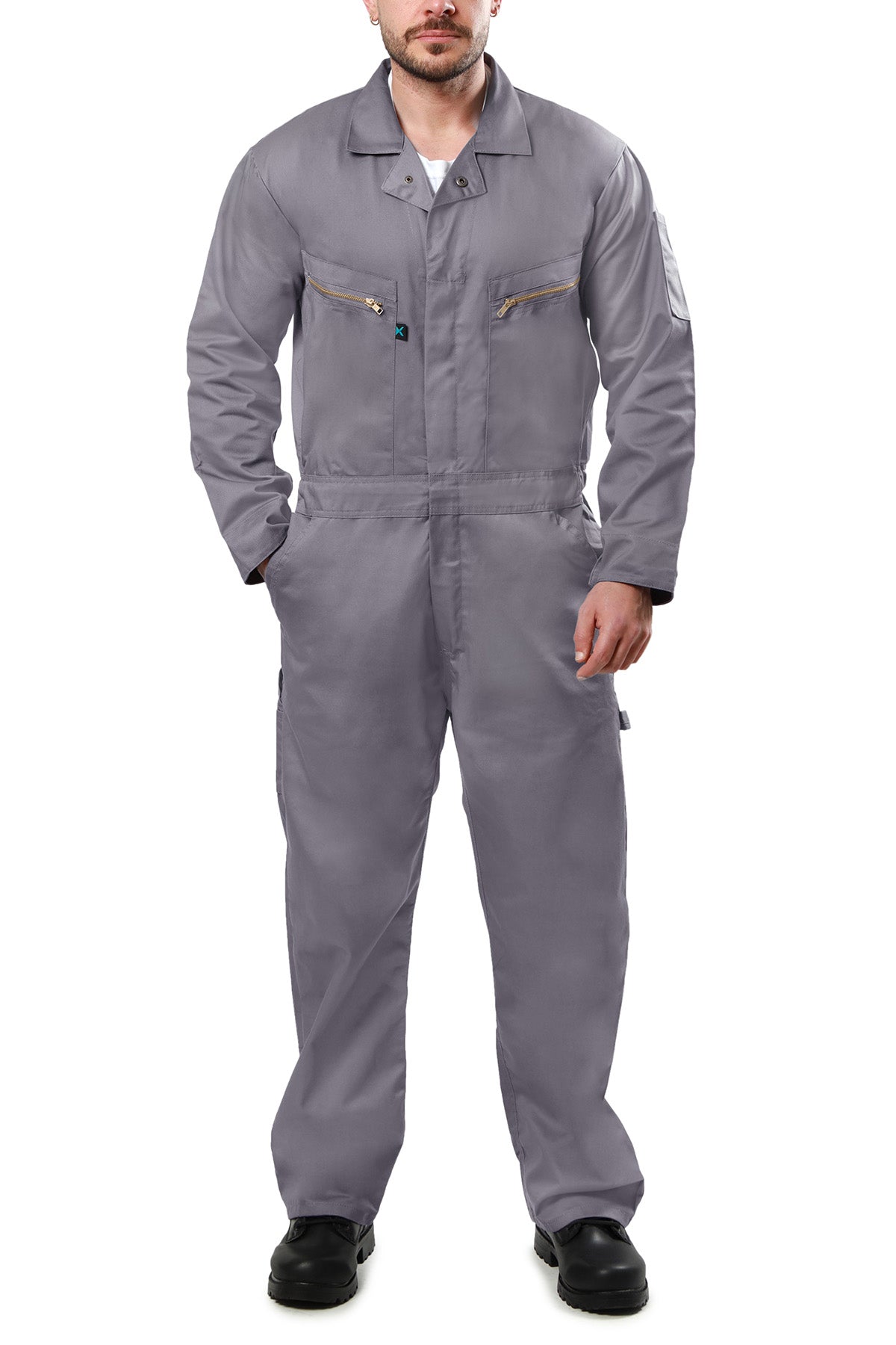 Kolossus Pro-Utility Cotton Blend Long Sleeve Coverall with Zip-Front Pocket, KC07