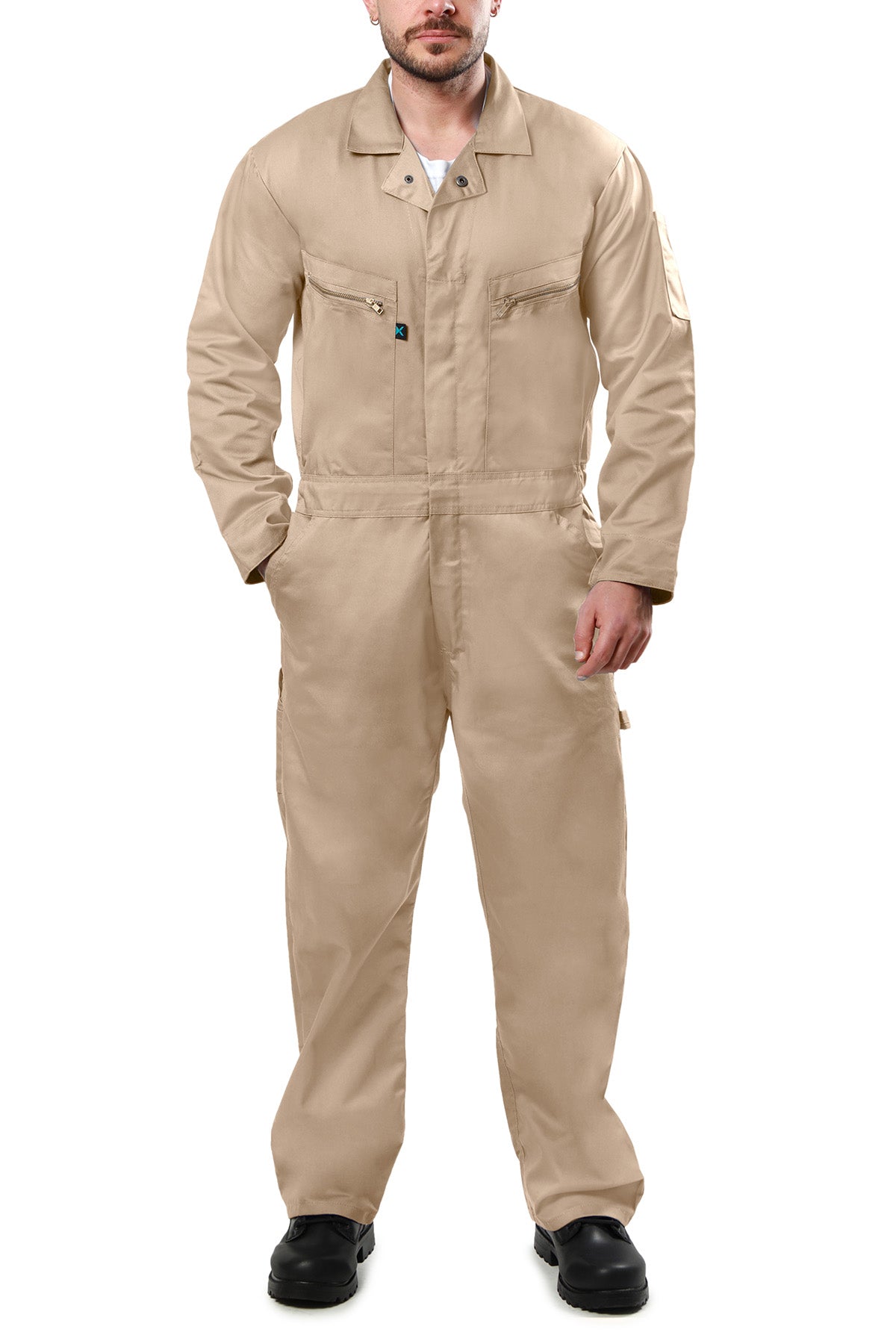 Kolossus Pro-Utility Cotton Blend Long Sleeve Coverall with Zip-Front Pocket, KC07