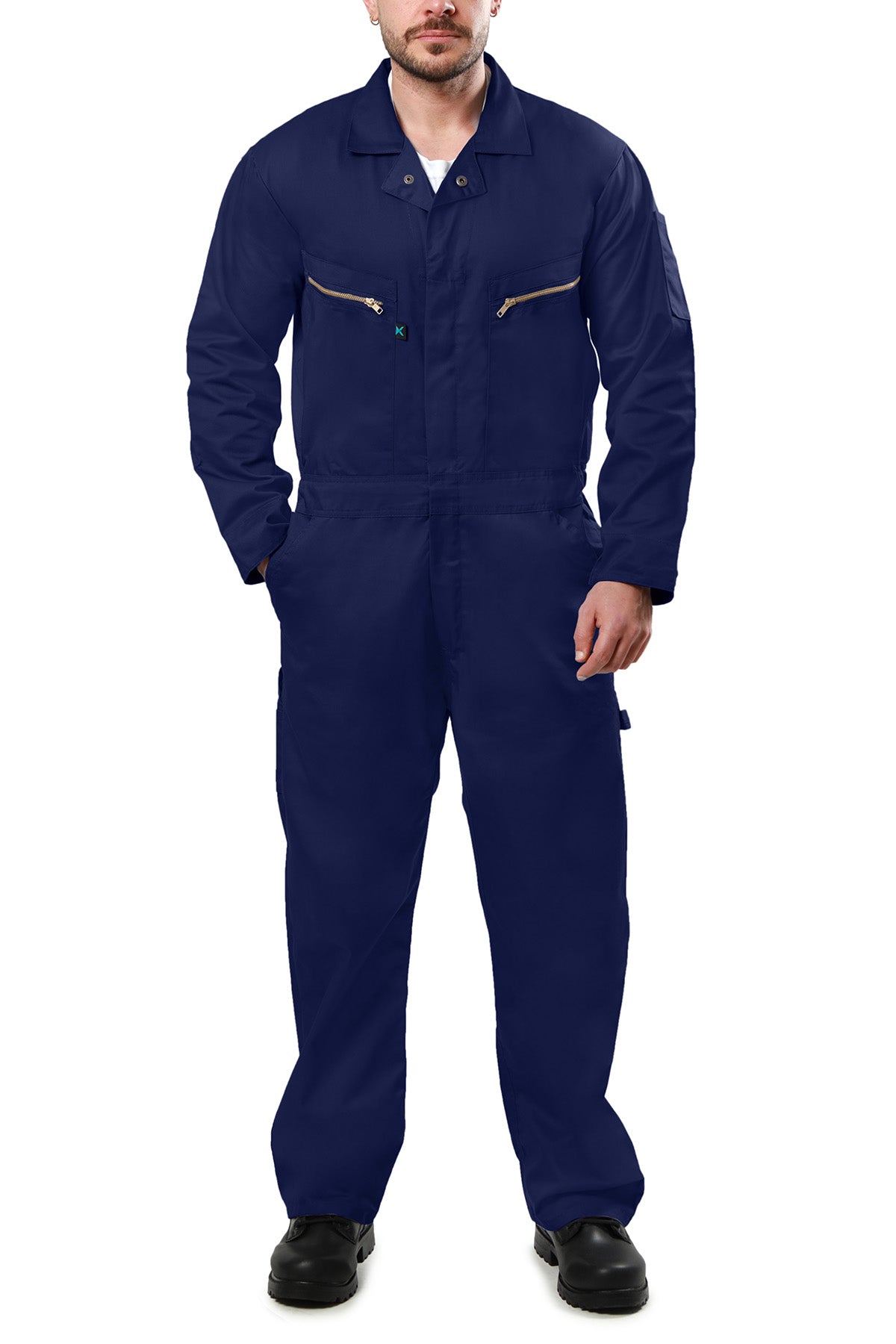 Kolossus Pro-Utility Cotton Blend Long Sleeve Coverall with Zip-Front Pocket, KC07