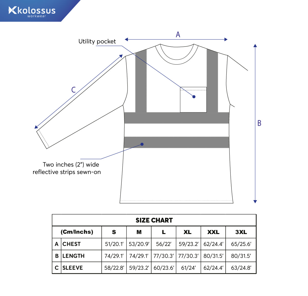 Kolossus AirFlex ANSI Class 2 High Visibility Long Sleeve Safety Shirt Orange