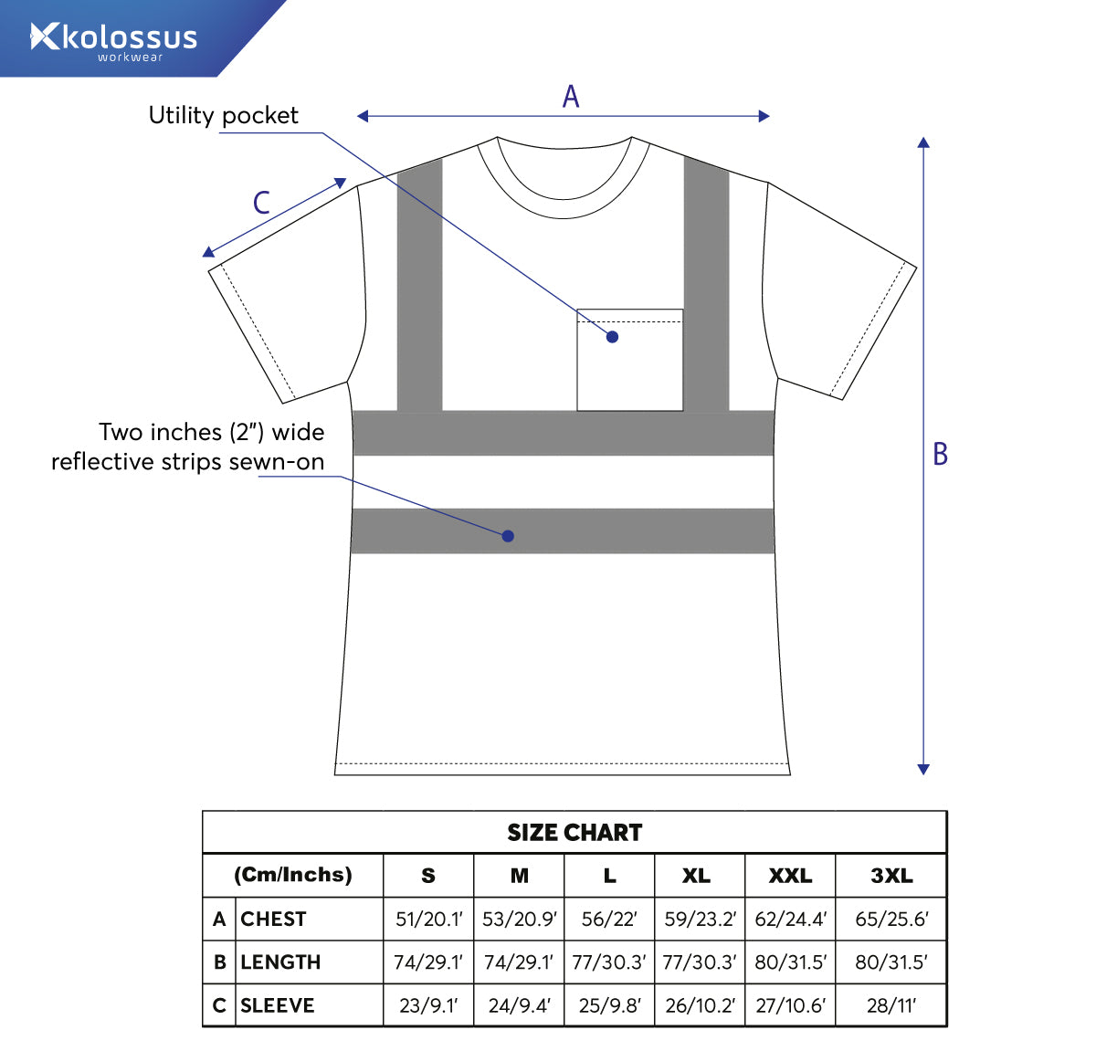 Kolossus AirFlex ANSI Class 2 Compliant High Visibility Short Sleeve Safety Shirt Orange
