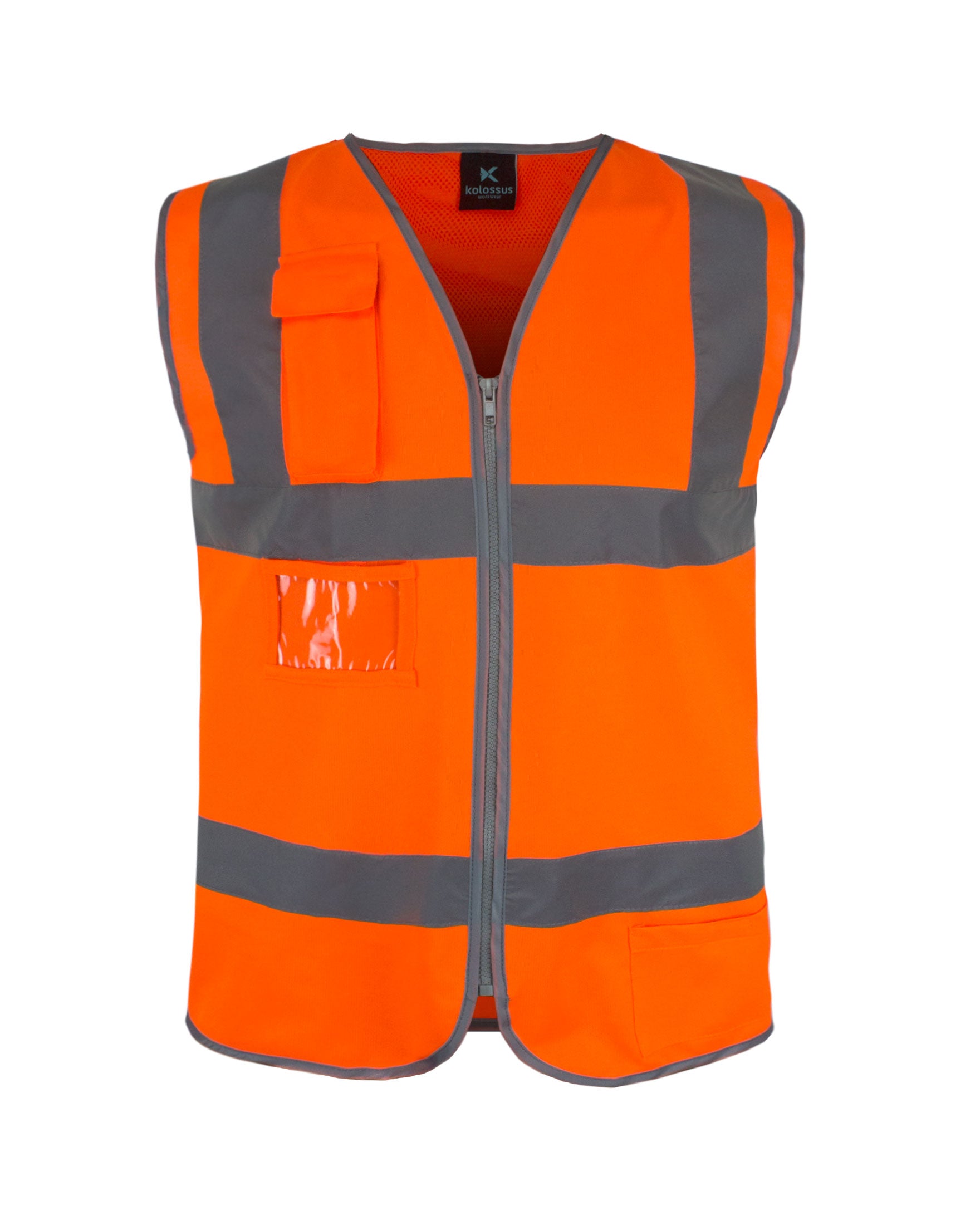 Kolossus Premium Hi-Vis Safety Vest | Frontal Pockets | Cool Dry Mesh Back | ANSI Class 2