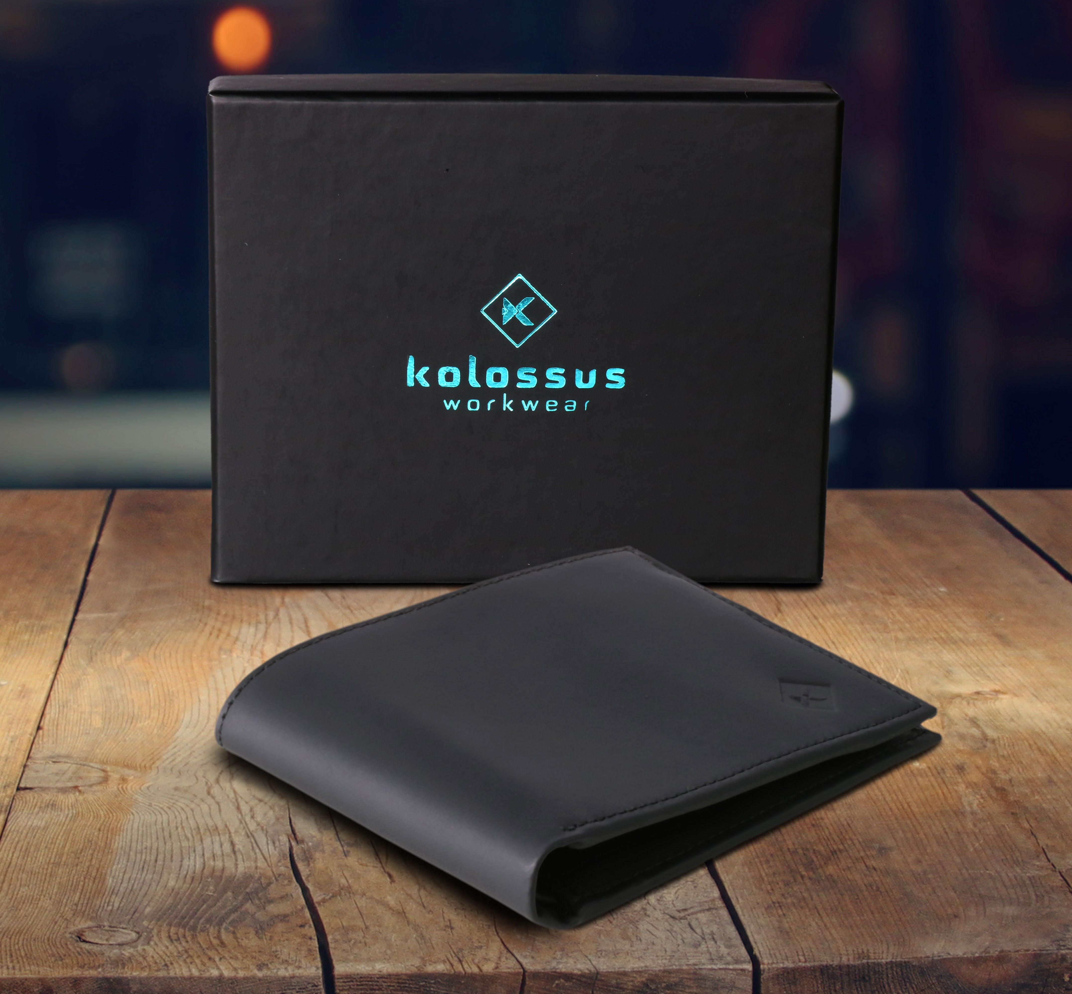 Kolossus Wallet for Men, Full Grain Leather, Minimalist Slim, RFID Blocking, Billfold with 6 Card Slots