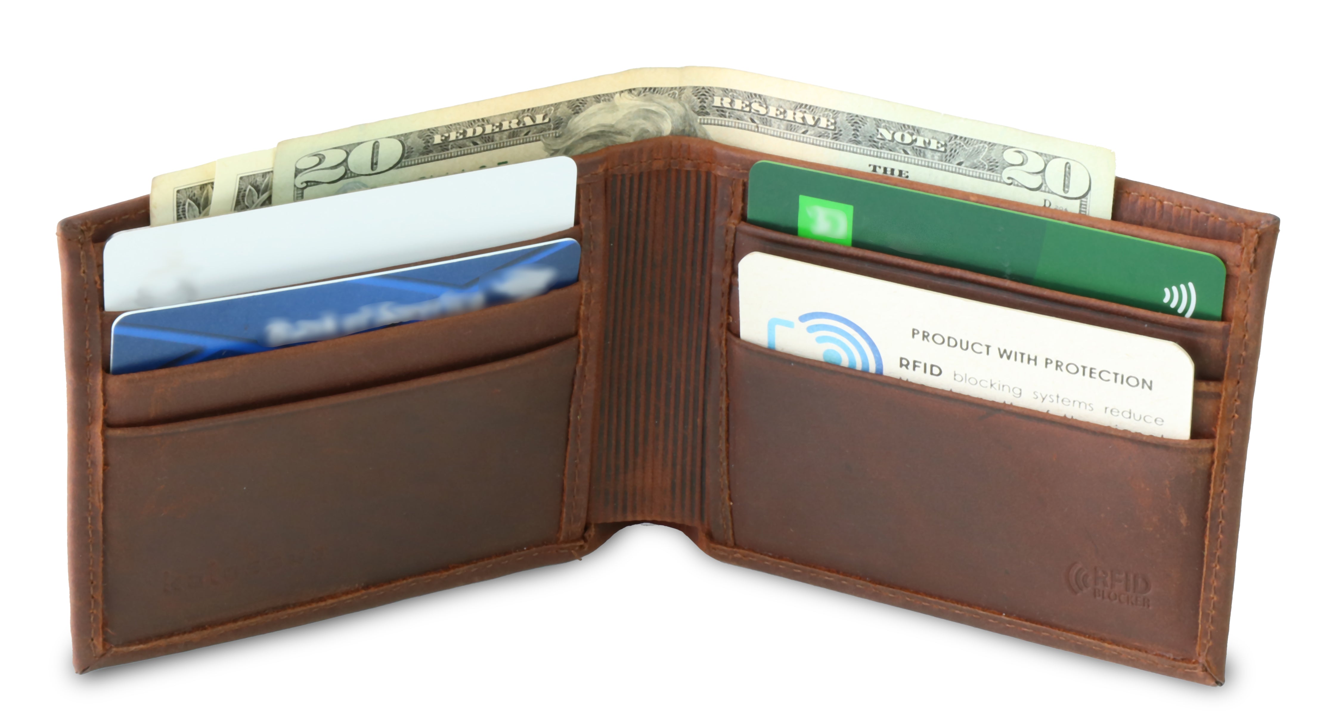 Kolossus Wallet for Men, Full Grain Leather, Minimalist Slim, RFID Blocking, Billfold with 6 Card Slots