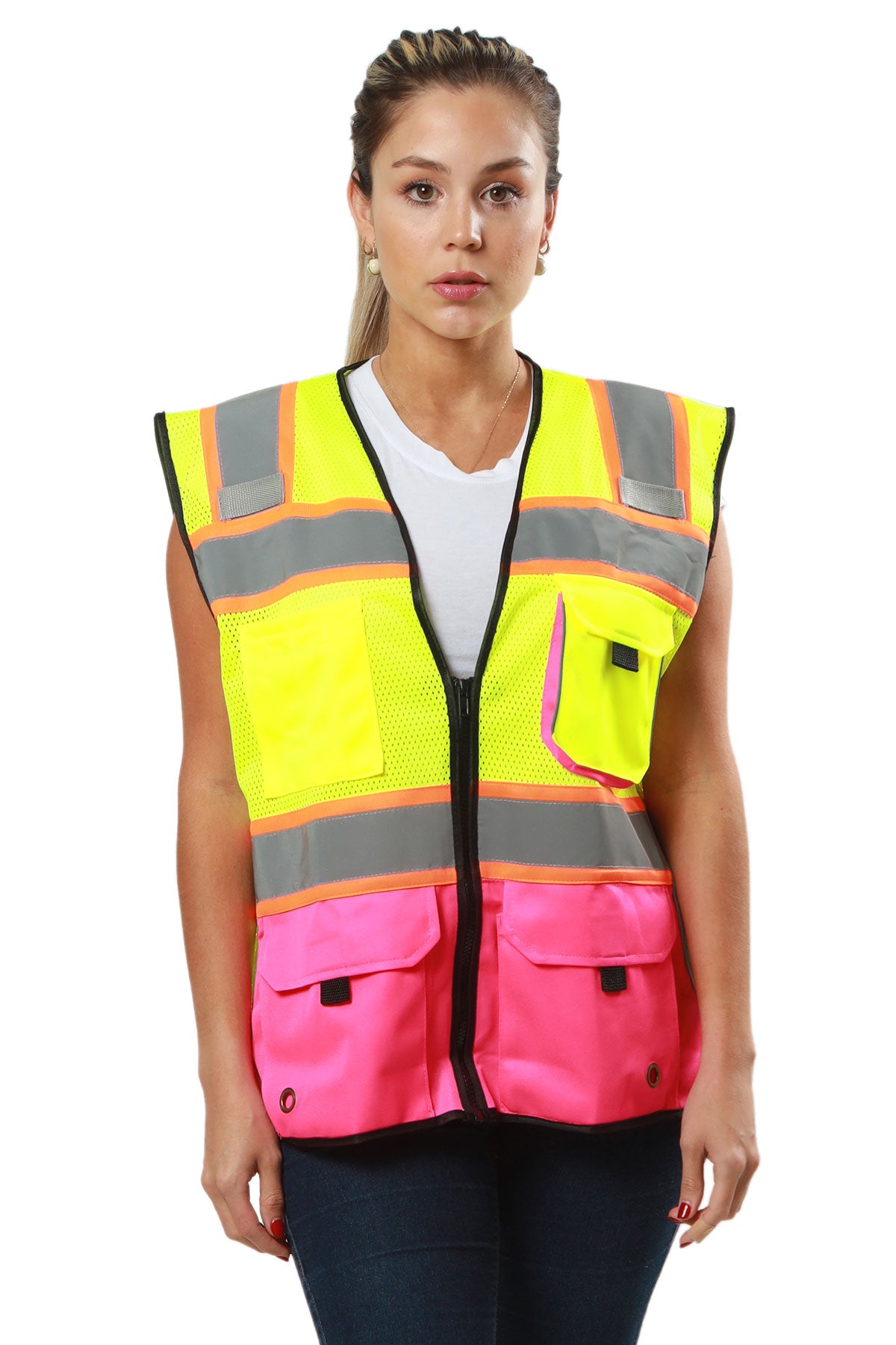 KV02 - Kolossus Deluxe High Visibility Vest with Multi Frontal Pockets | ANSI Class 2 Compliant