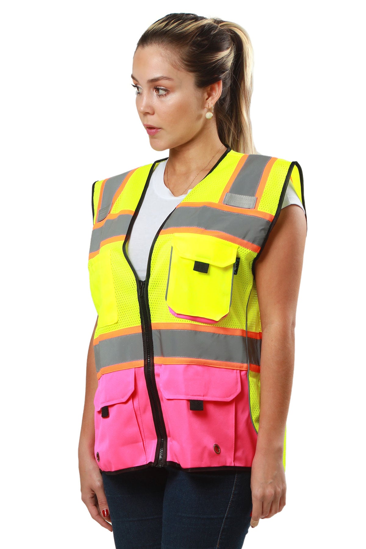 KV02 - Kolossus Deluxe High Visibility Vest with Multi Frontal Pockets | ANSI Class 2 Compliant