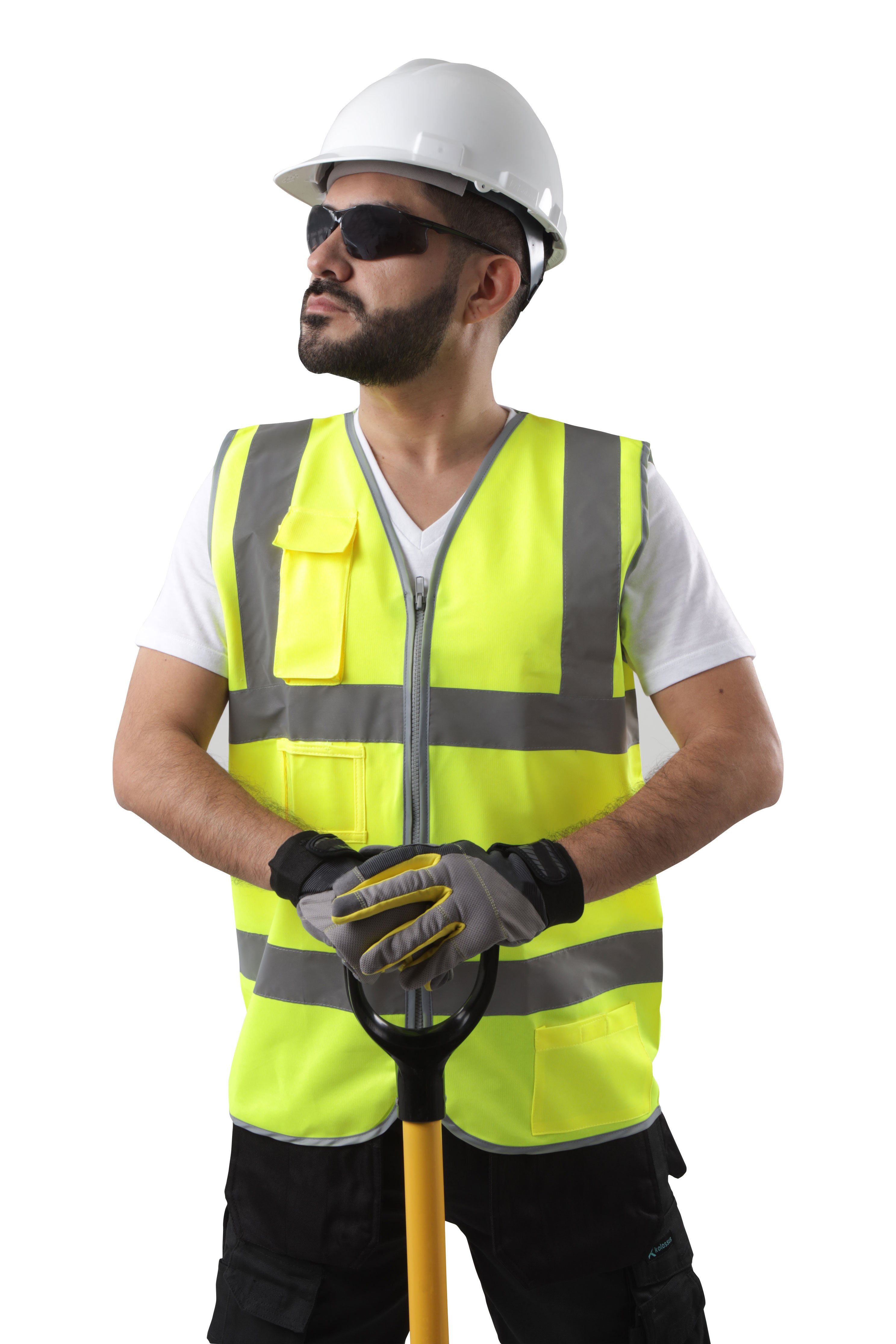Kolossus Premium Hi-Vis Safety Vest | Frontal Pockets | Cool Dry Mesh Back | ANSI Class 2