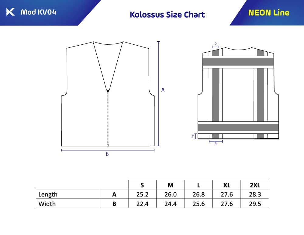 Kolossus Pro High Visibility Safety Vest 9 Pockets Padded Neck