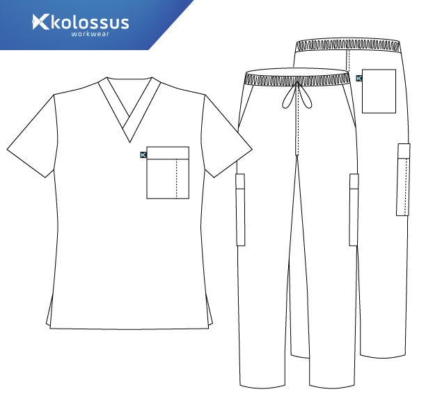 Kolossus mens medical scrub sketch
