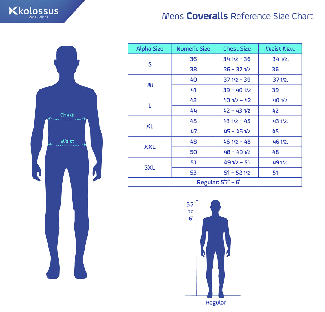 Kolossus Men's Long Sleeve Blended Coverall, KC03 – Kolossus Workwear